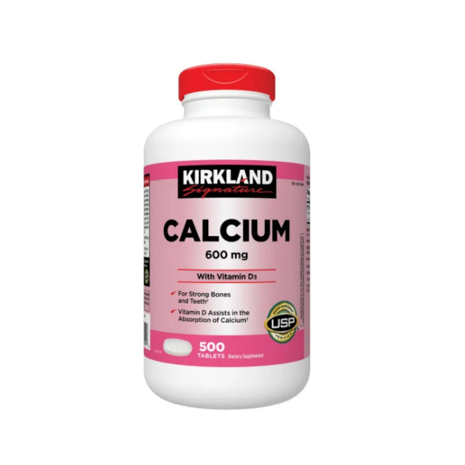 CALCIO 600 MG KIRKLAND 500 TABLETAS BLANCO TAMAÑO TALLA ÚNICA - 1