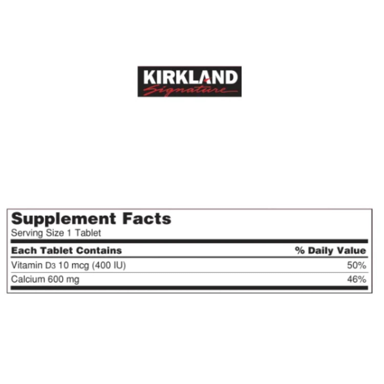 CALCIO 600 MG KIRKLAND 500 TABLETAS BLANCO TAMAÑO TALLA ÚNICA - 2