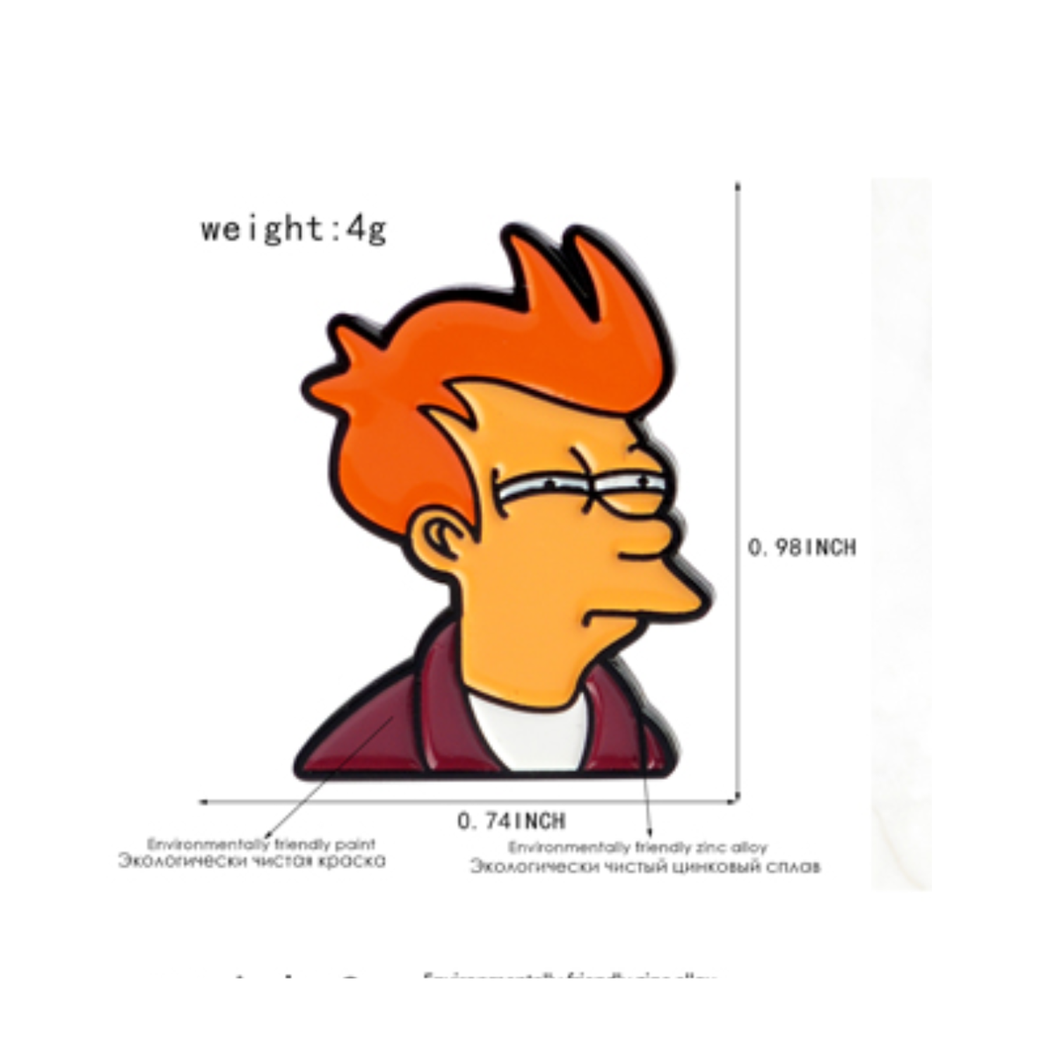 PACKX2 PIN DE METAL FUTURAMA PHILIP J. FRY - 2