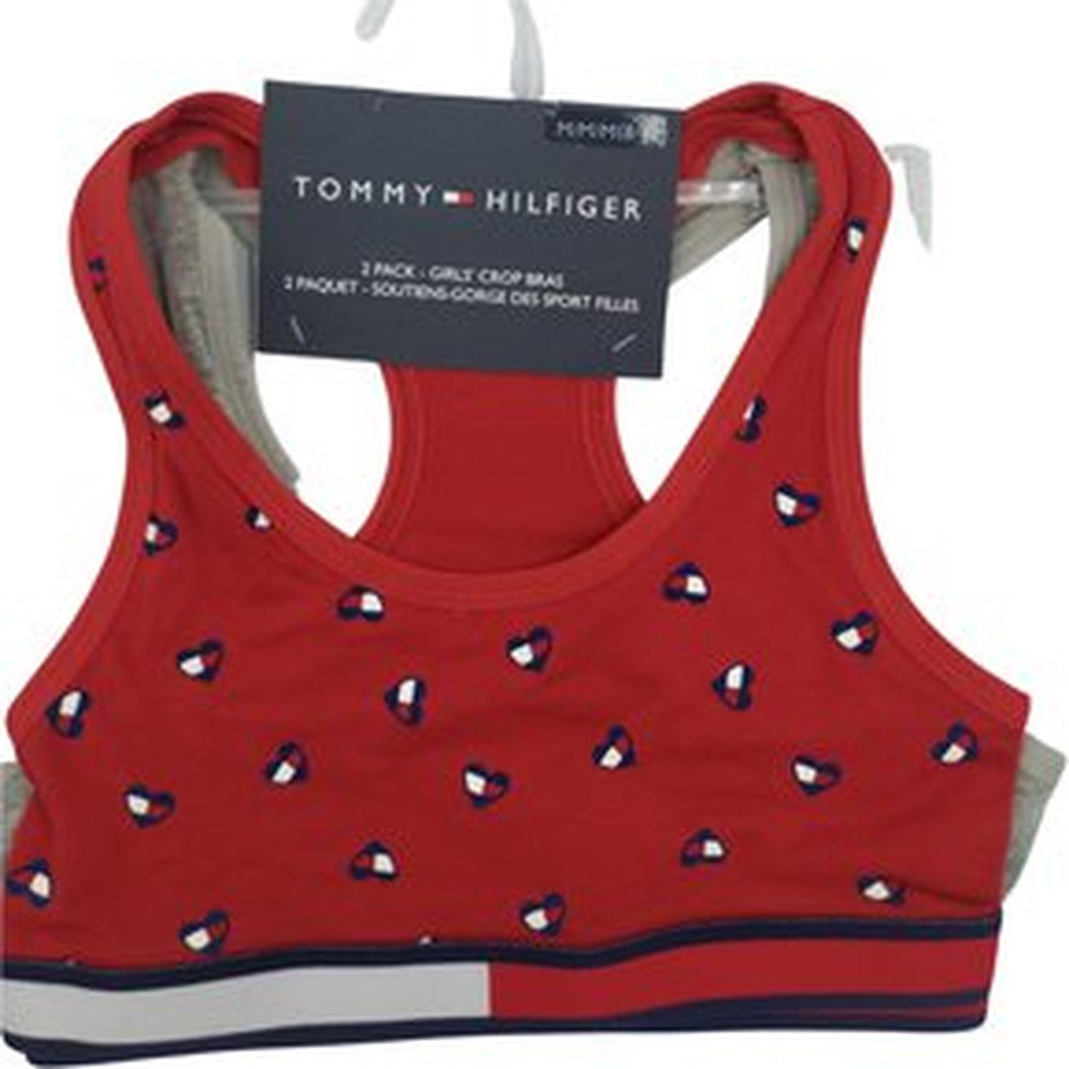 PACKX2 TOP PARA NIÑA TOMMY PLOMO Y ROJO TAMAÑO L - 1