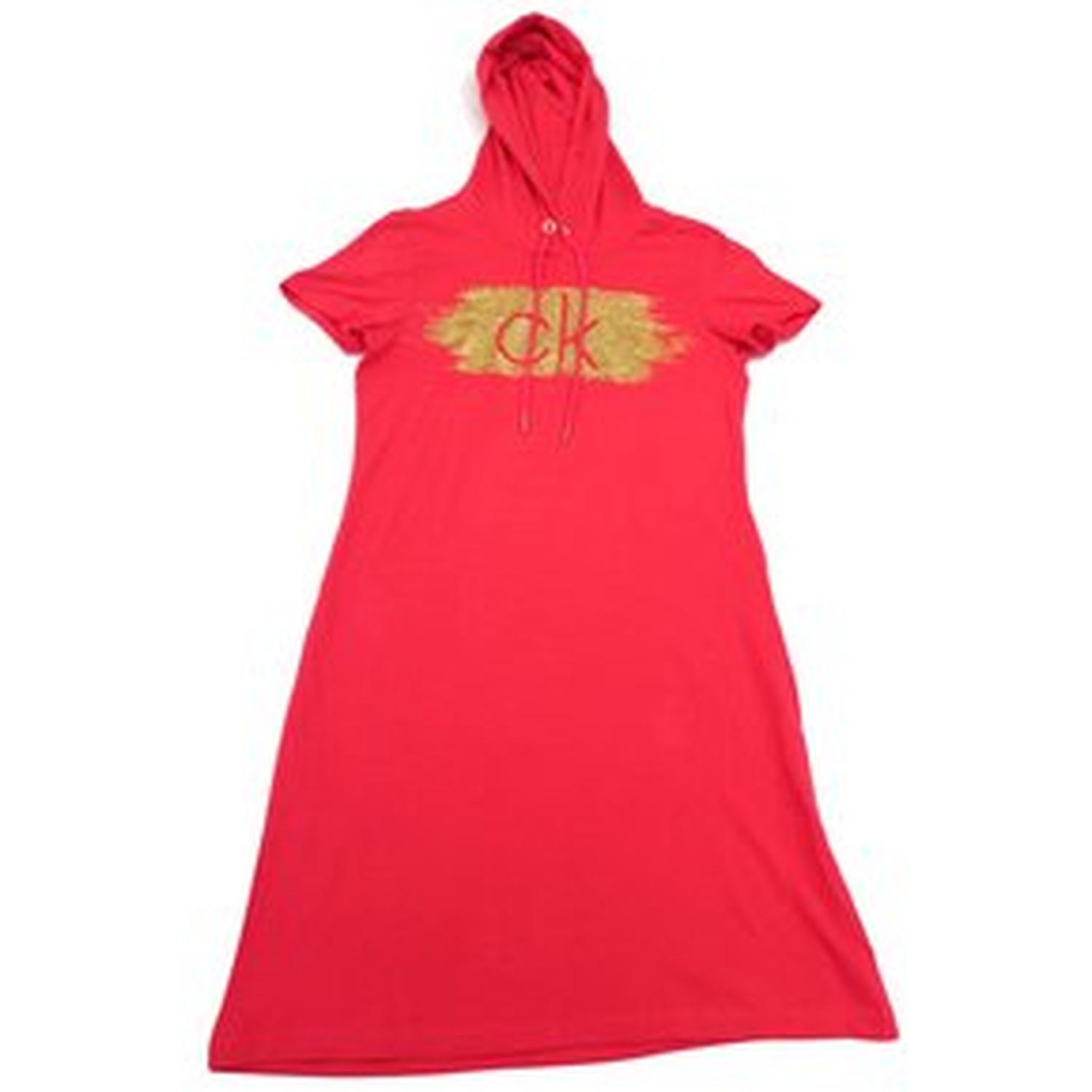 VESTIDO POLO CALVIN KLEIN CON CAPUCHA CORAL - 1