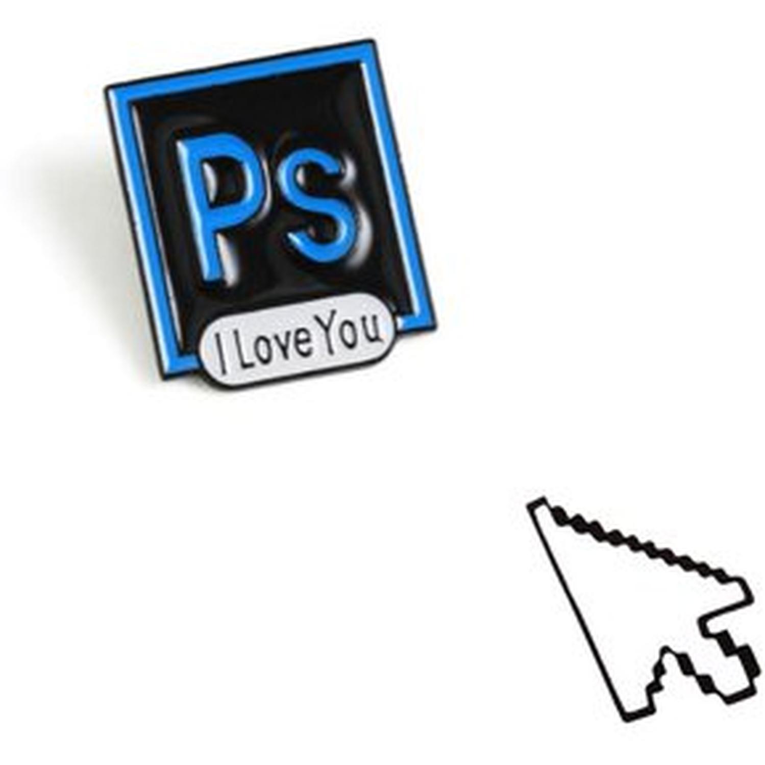 PACKX2 PINES DE METAL DISEÑADOR GRAFICO PHOTOSHOP Y MOUSE - 1