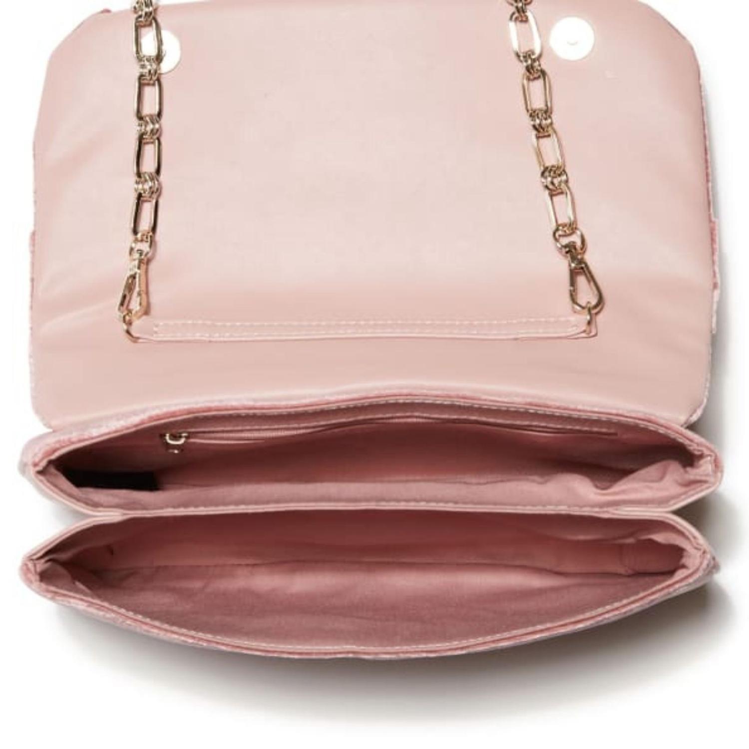 CARTERA CLUTH GUESS ALLEGRA TERCIPELO - ROSA TAMAÑO TALLA ÚNICA - 3