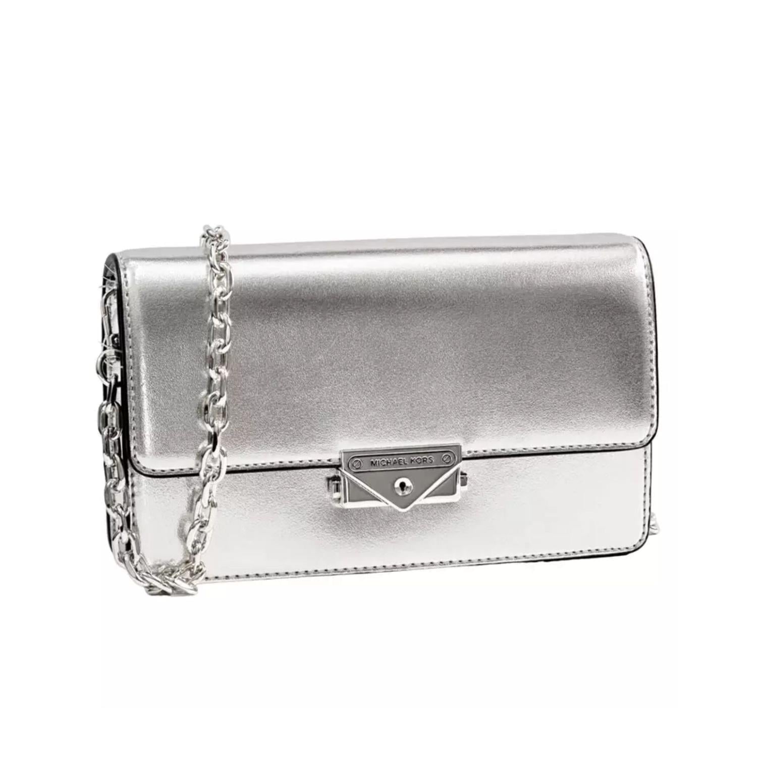 CARTERA CLUTCH MICHAEL KORS CECE METALLIC SILVER TAMAÑO TALLA ÚNICA - 1