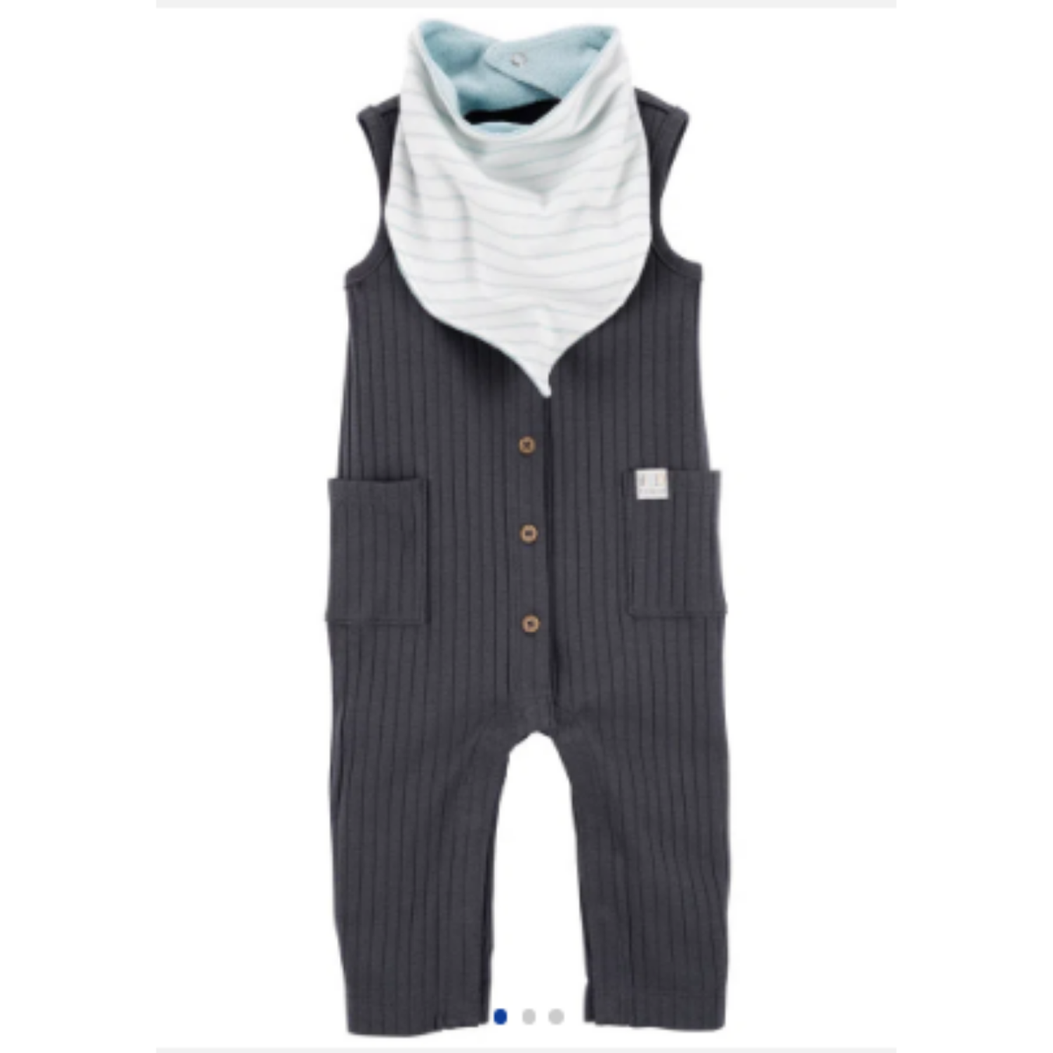 BODYSUIT O BEBECRECE CARTER'S CON BABERO PARA NIÑO - PLOMO TAMAÑO 0-3 MESES - 1