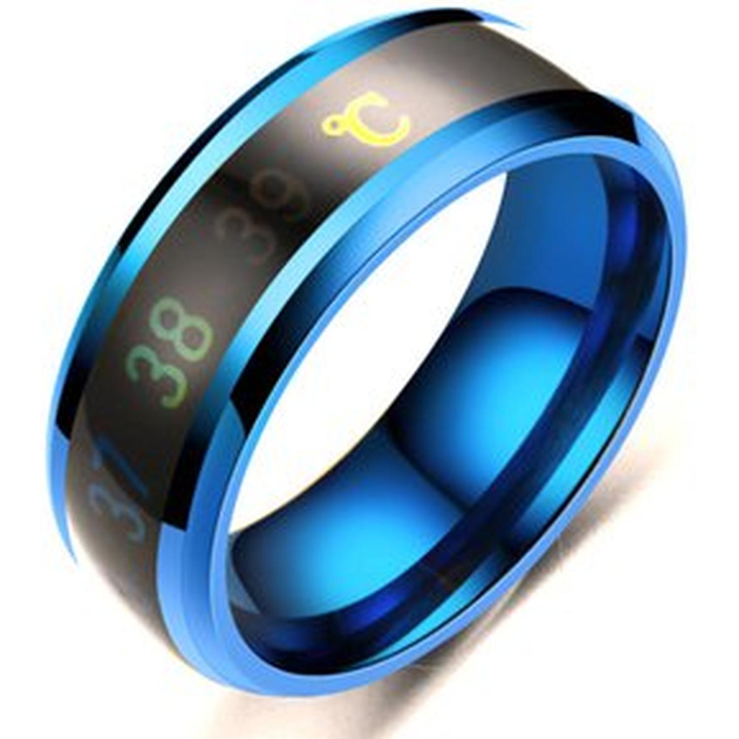 PACKX2 ANILLO INTELIGENTE DE ACERO CON SENSOR DE TEMPERATURA UNISEX AZUL - 2