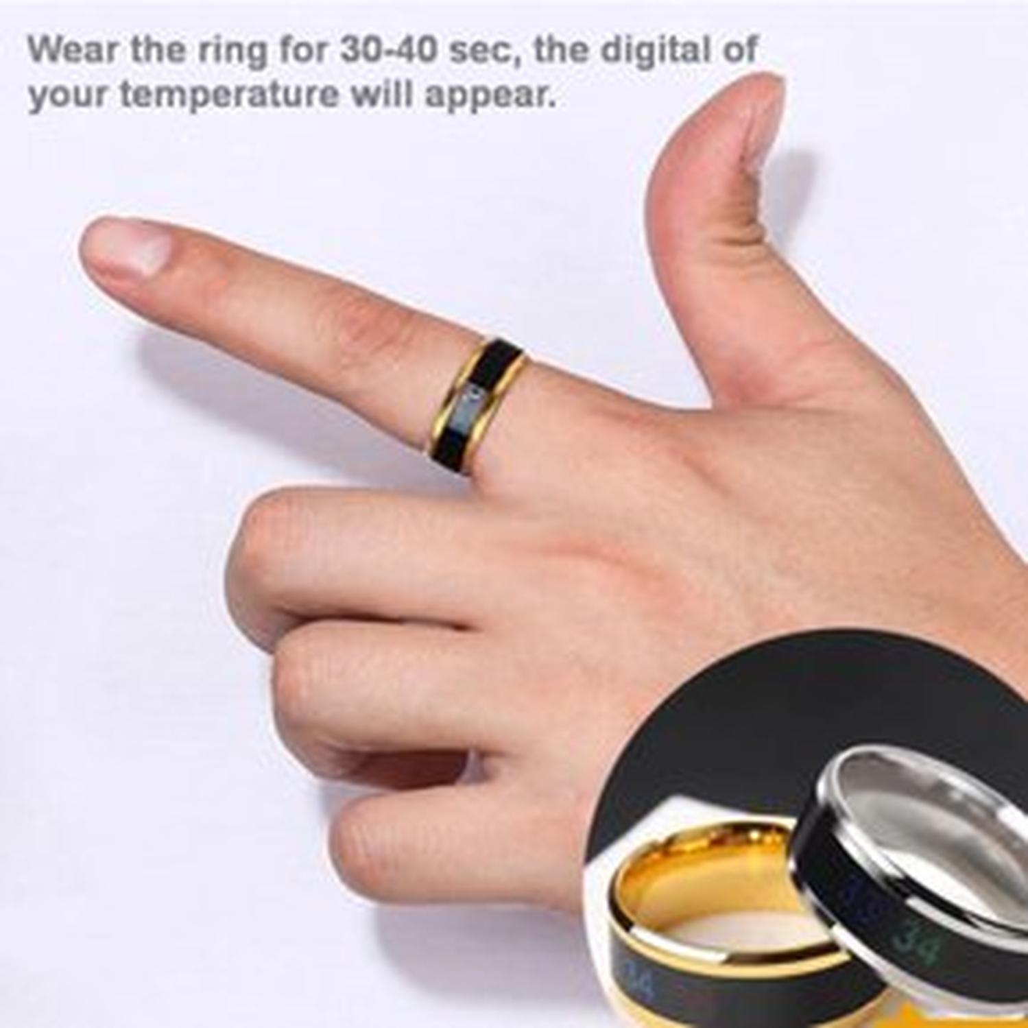 PACKX2 ANILLO INTELIGENTE DE ACERO CON SENSOR DE TEMPERATURA UNISEX AZUL - 3