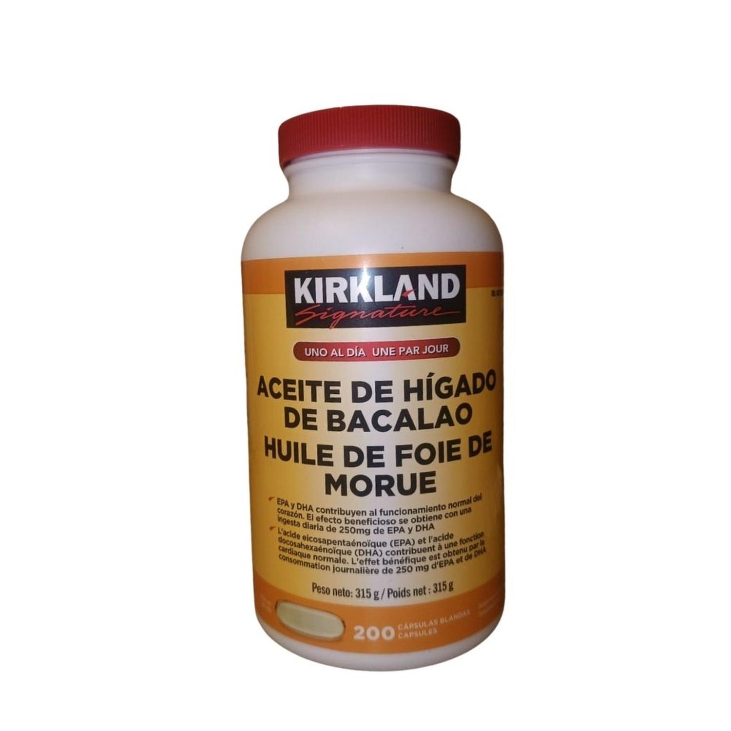 COMPLEJO DE ACEITE DE HÍGADO DE BACALAO KIRKLAND CON EPAY DHA AÑADIDO - 200 CAPSULAS BLANCO TAMAÑO TALLA UNICA - 1