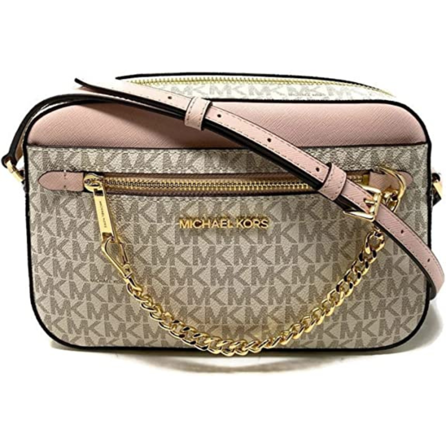 CARTERA CROSSBODY MICHAEL KORS CHAIN JET SET - BEIGE CON ROSA TAMAÑO TALLA ÚNICA - 1