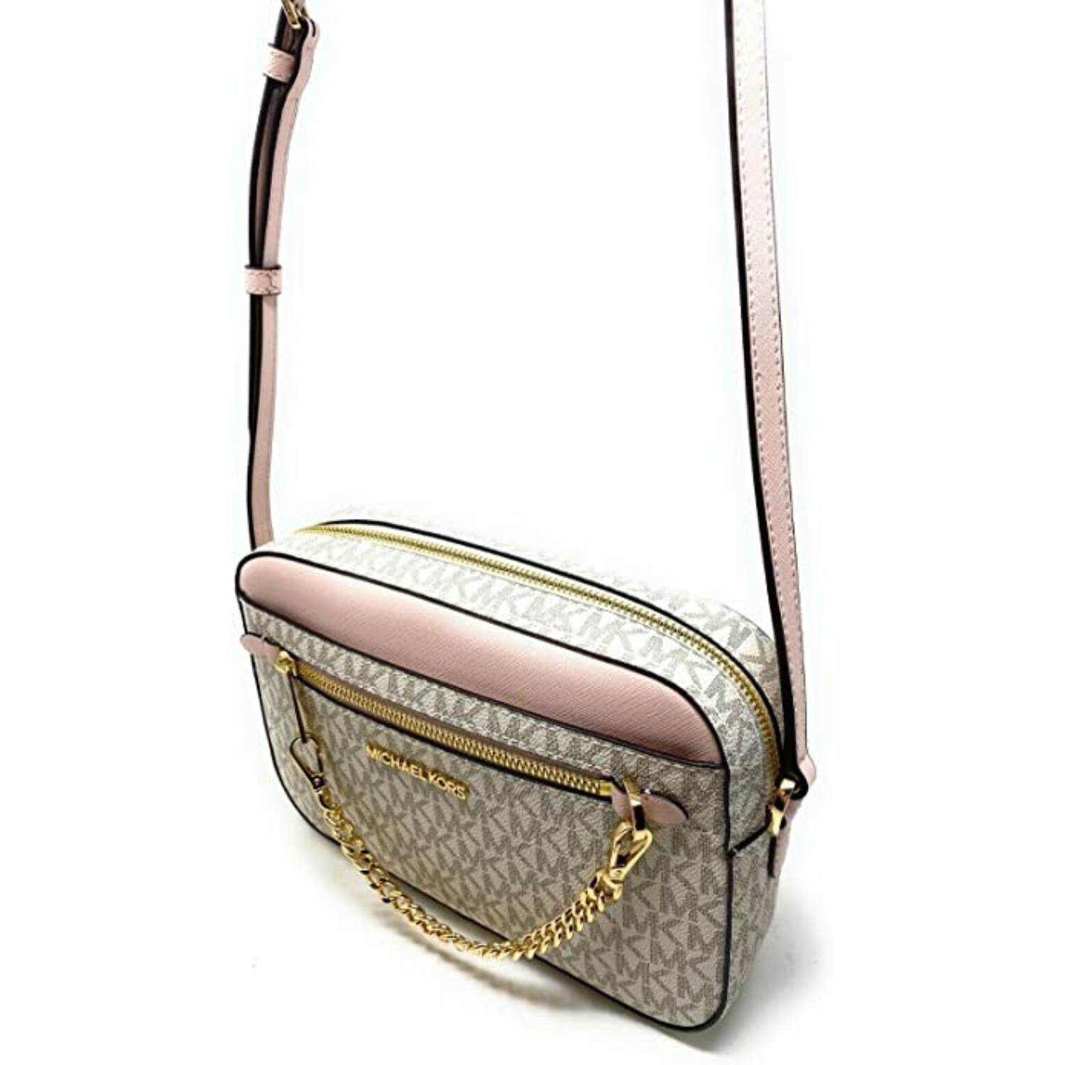 CARTERA CROSSBODY MICHAEL KORS CHAIN JET SET - BEIGE CON ROSA TAMAÑO TALLA ÚNICA - 2