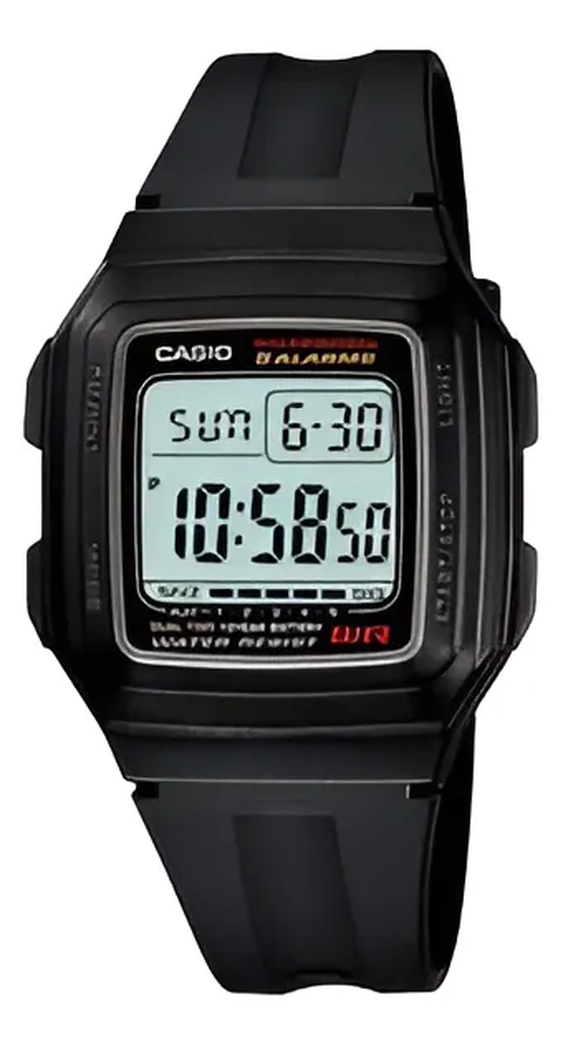 RELOJ DEPORTIVO CASIO CON ALARMA MULTIFUNCIÓN HOMBRE F201WA-1A NEGRO TAMAÑO TALLA UNICA - 1