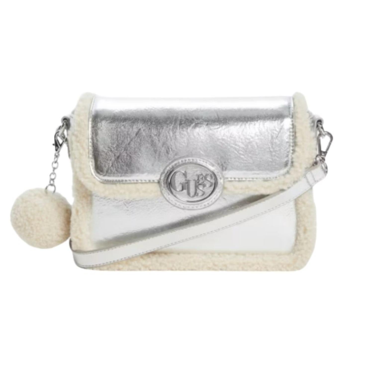 CARTERA CROSSBODY GUESS GINA SHERPA - SILVER TAMAÑO TALLA ÚNICA - 1
