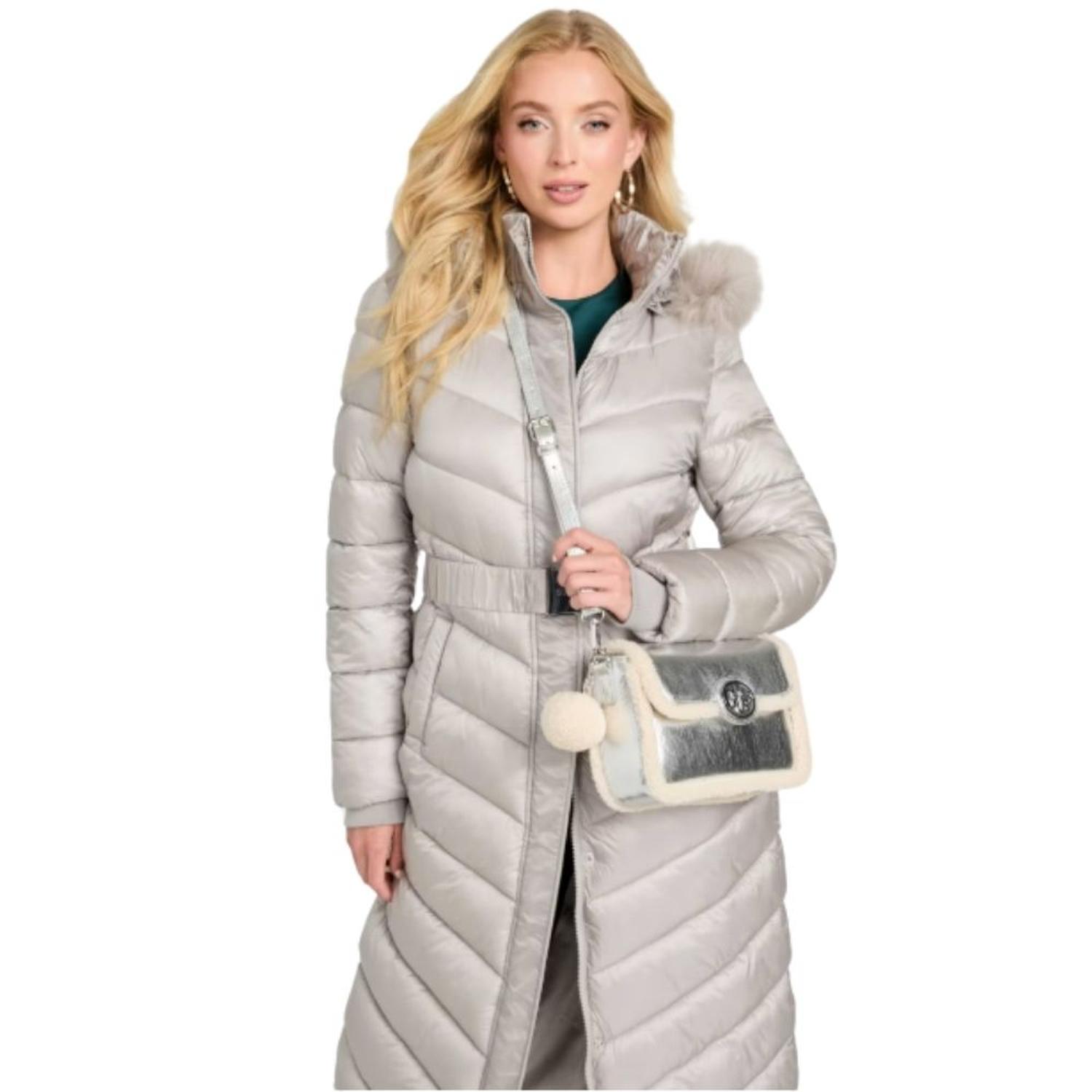 CARTERA CROSSBODY GUESS GINA SHERPA - SILVER TAMAÑO TALLA ÚNICA - 4