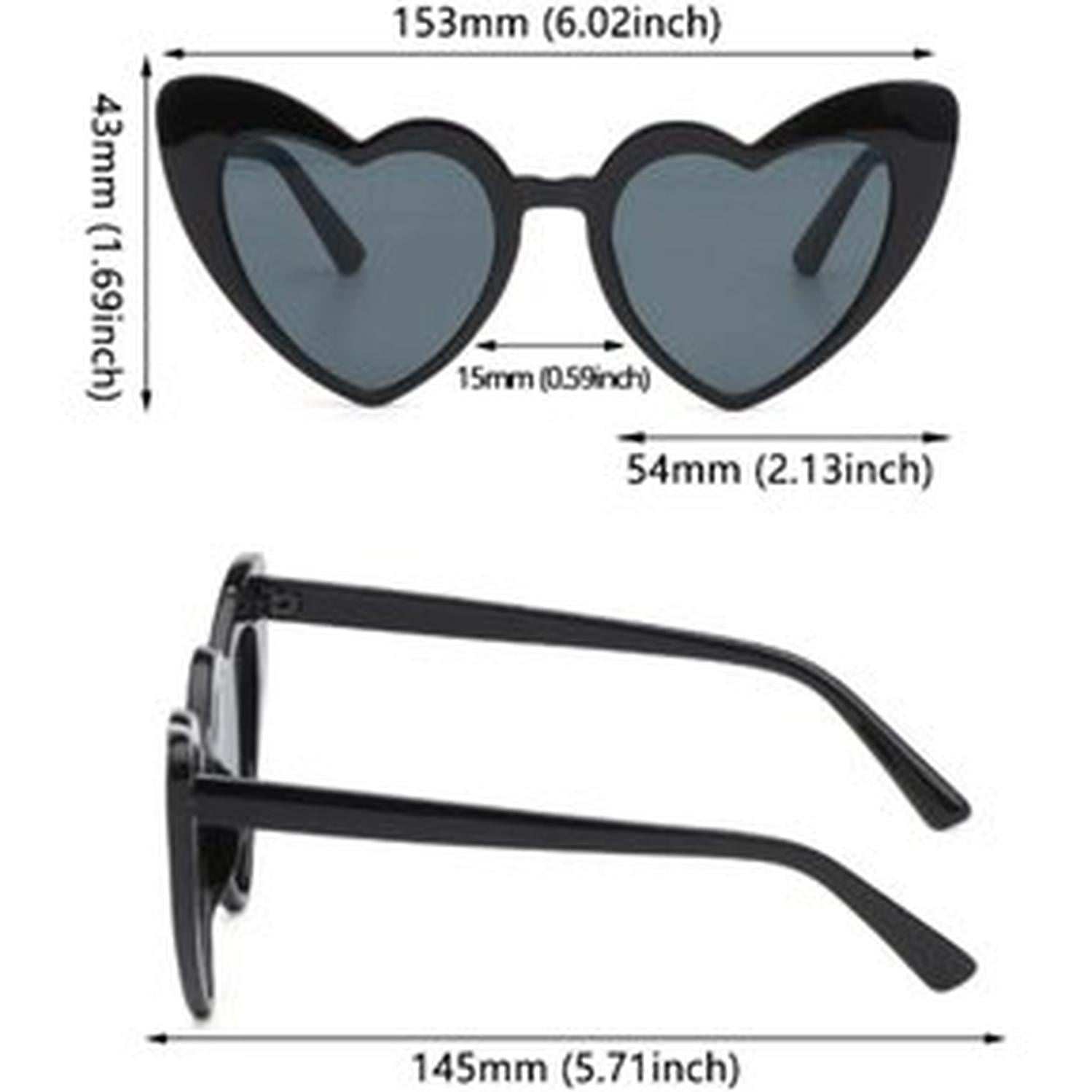 LENTES DE SOL CORAZON ESTILO LOLITA NEGRO TAMAÑO TALLA ÚNICA - 3