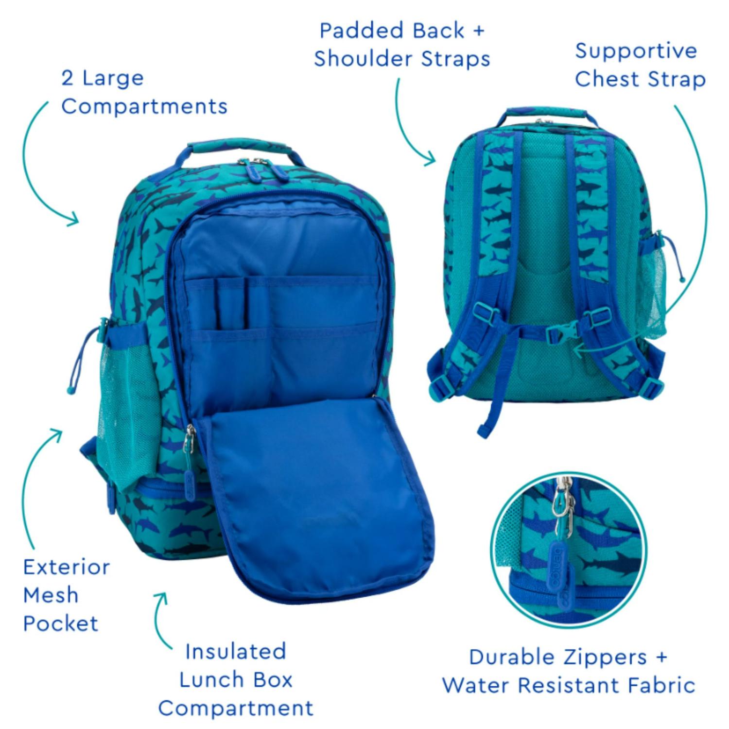 MOCHILA BENTGO KIDS 2 EN 1 - TIBURONES TAMAÑO TALLA ÚNICA - 2
