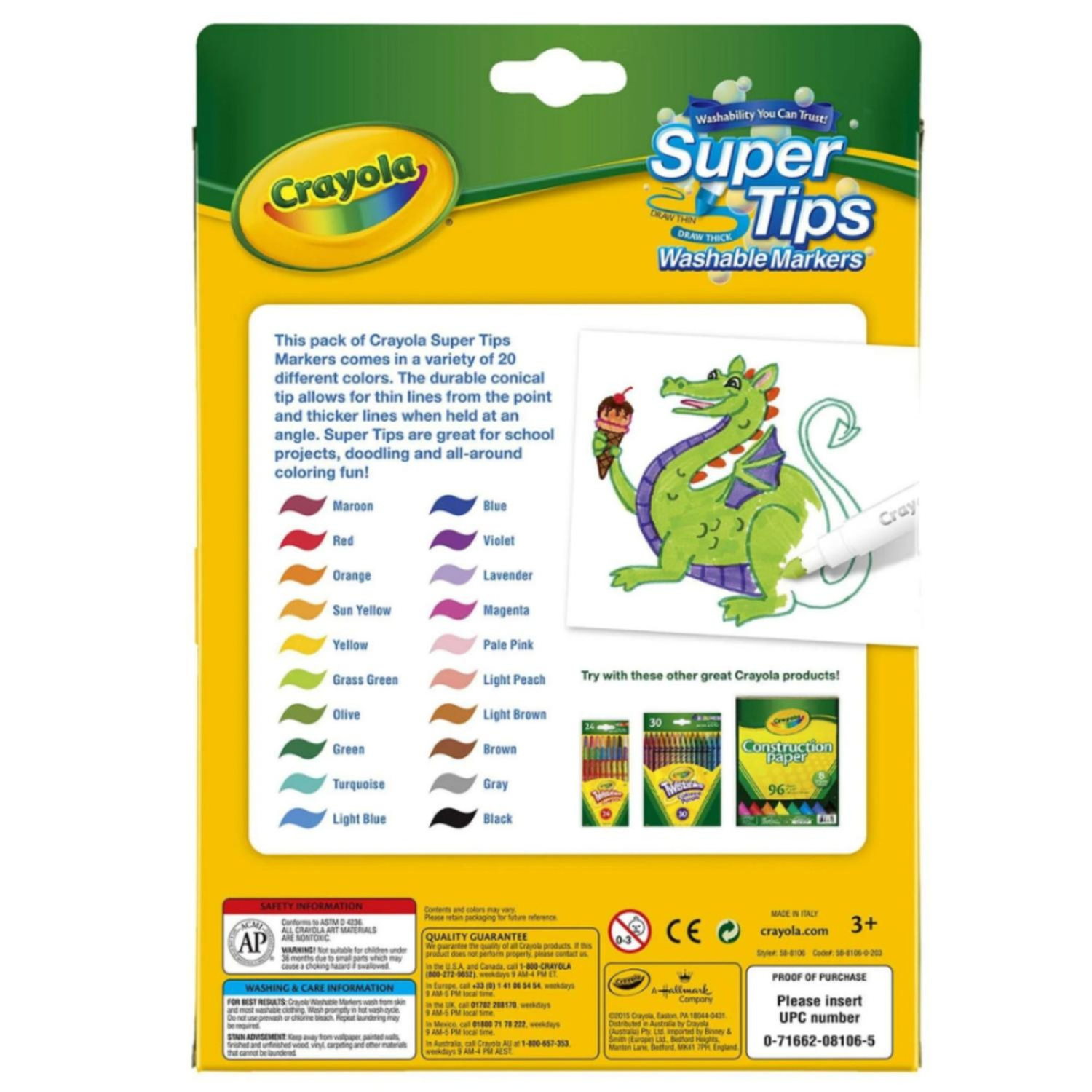 PLUMONES LETTERING CRAYOLA SUPERTIPS X 20 UNDS TAMAÑO TALLA ÚNICA - 3