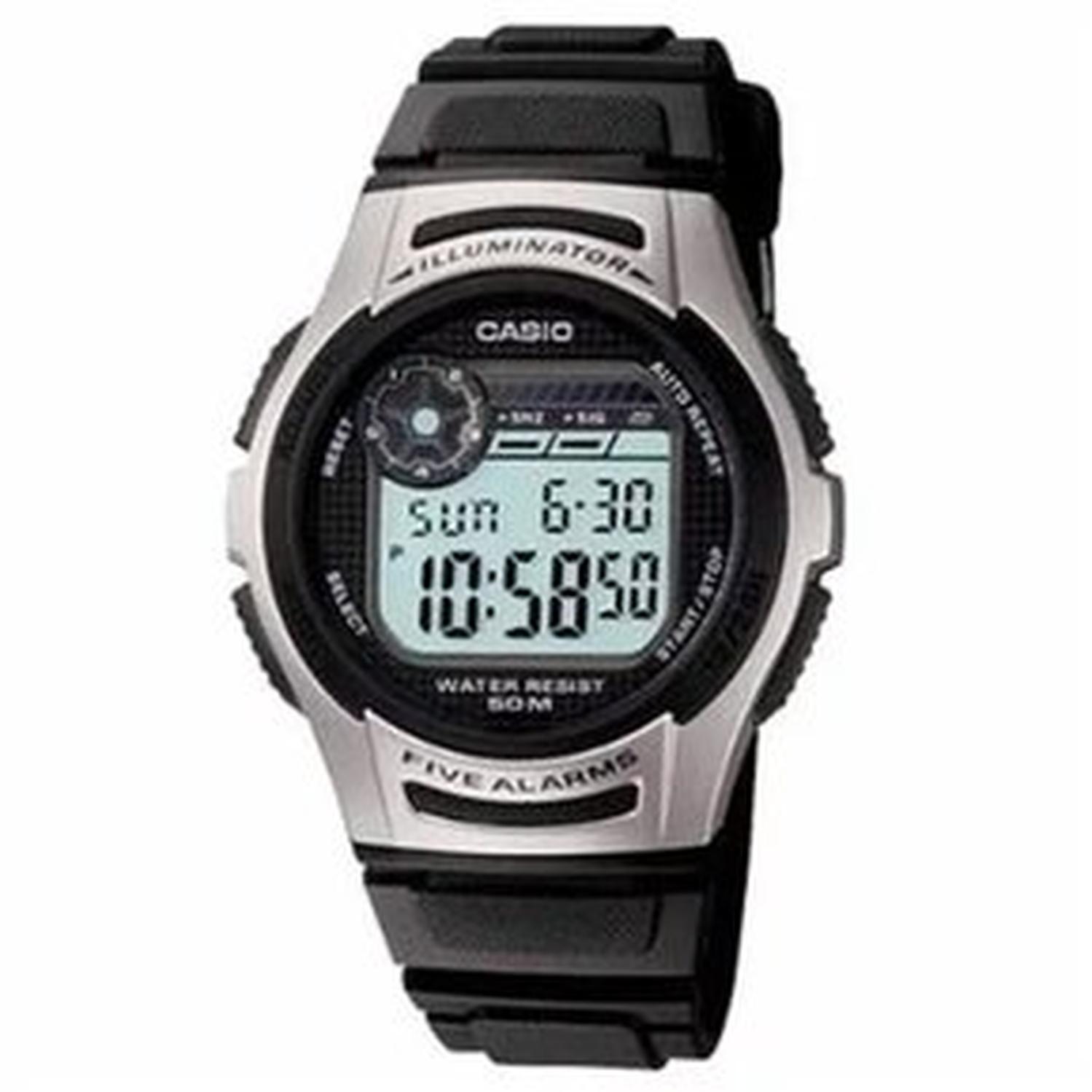 RELOJ DEPORTIVO DIGITAL PARA HOMBRE CASIO CON CORREA DE RESINA NEGRA W213-1AV TAMAÑO TALLA ÚNICA - 1