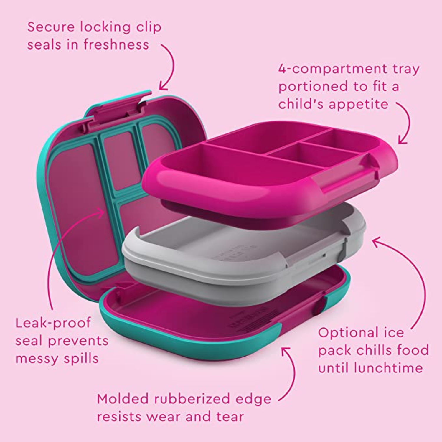 LONCHERA BENTGO KIDS CHILL - FUCSIA TAMAÑO TALLA ÚNICA - 4