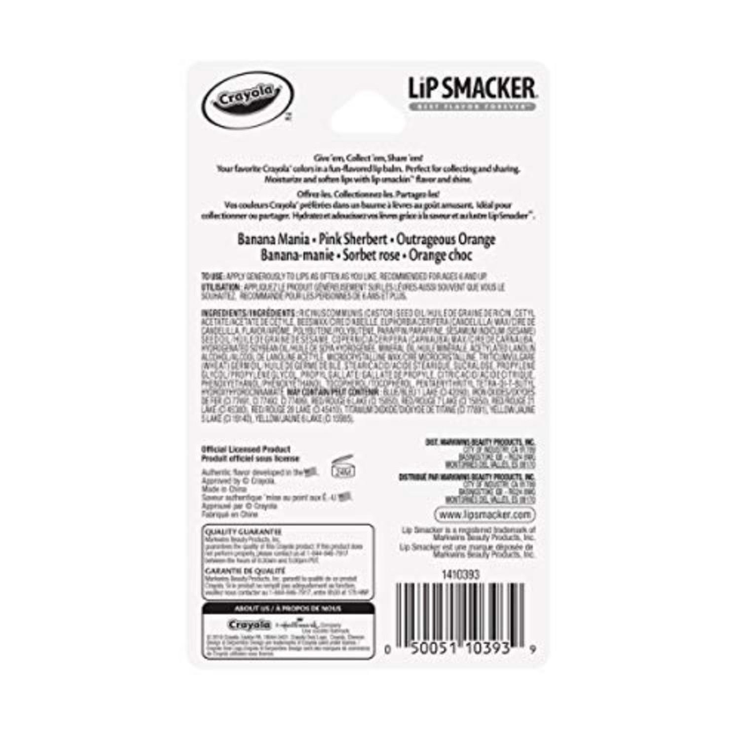 BÁLSAMO LABIAL CRAYOLA LIP SMACKER SETX3 TAMAÑO TALLA UNICA - 2