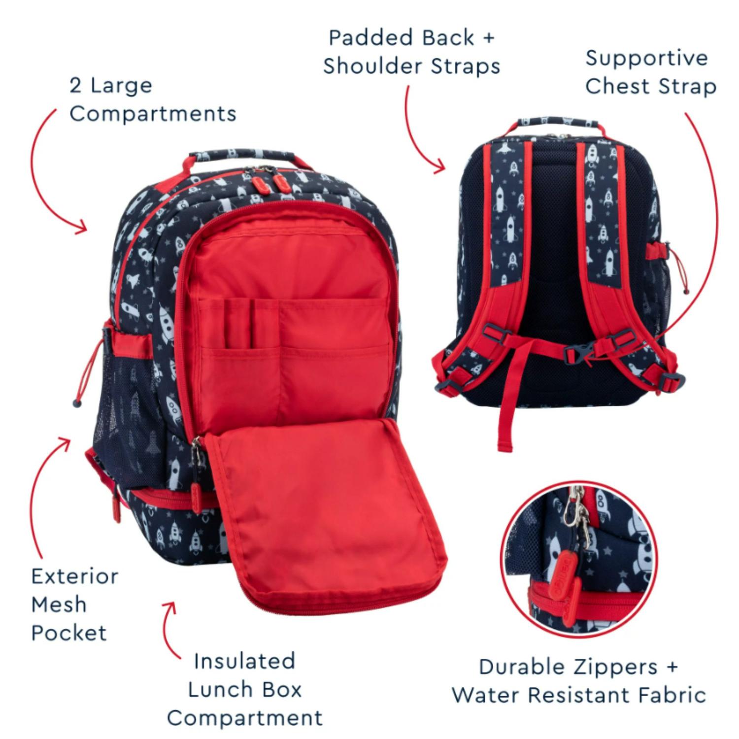 MOCHILA BENTGO KIDS 2 EN 1 - COHETES TAMAÑO TALLA ÚNICA - 5