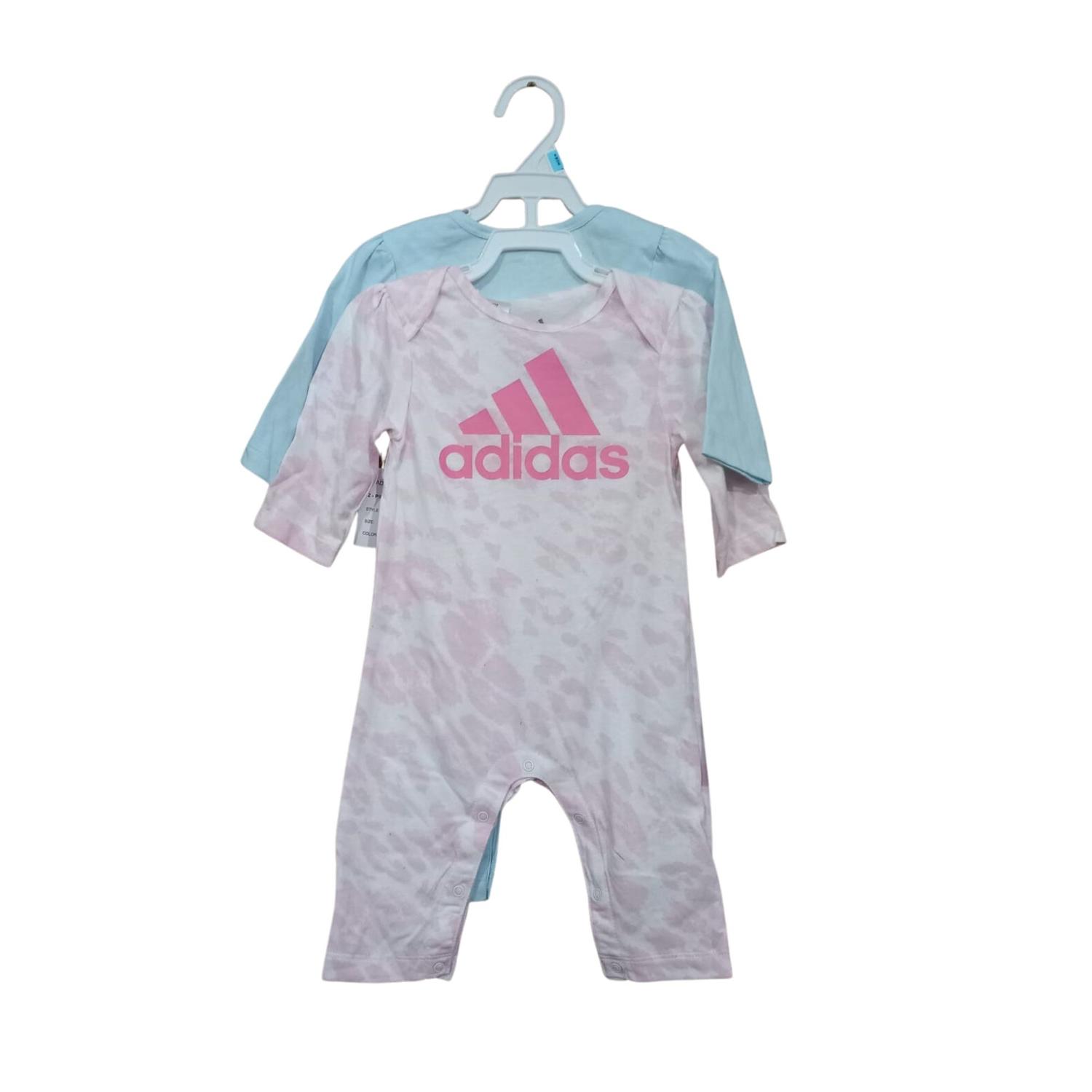PACKX2 BEBECRECE BODYSUIT ADIDAS MANGA LARGA - ROSA Y CELESTE 6 MESES - 1