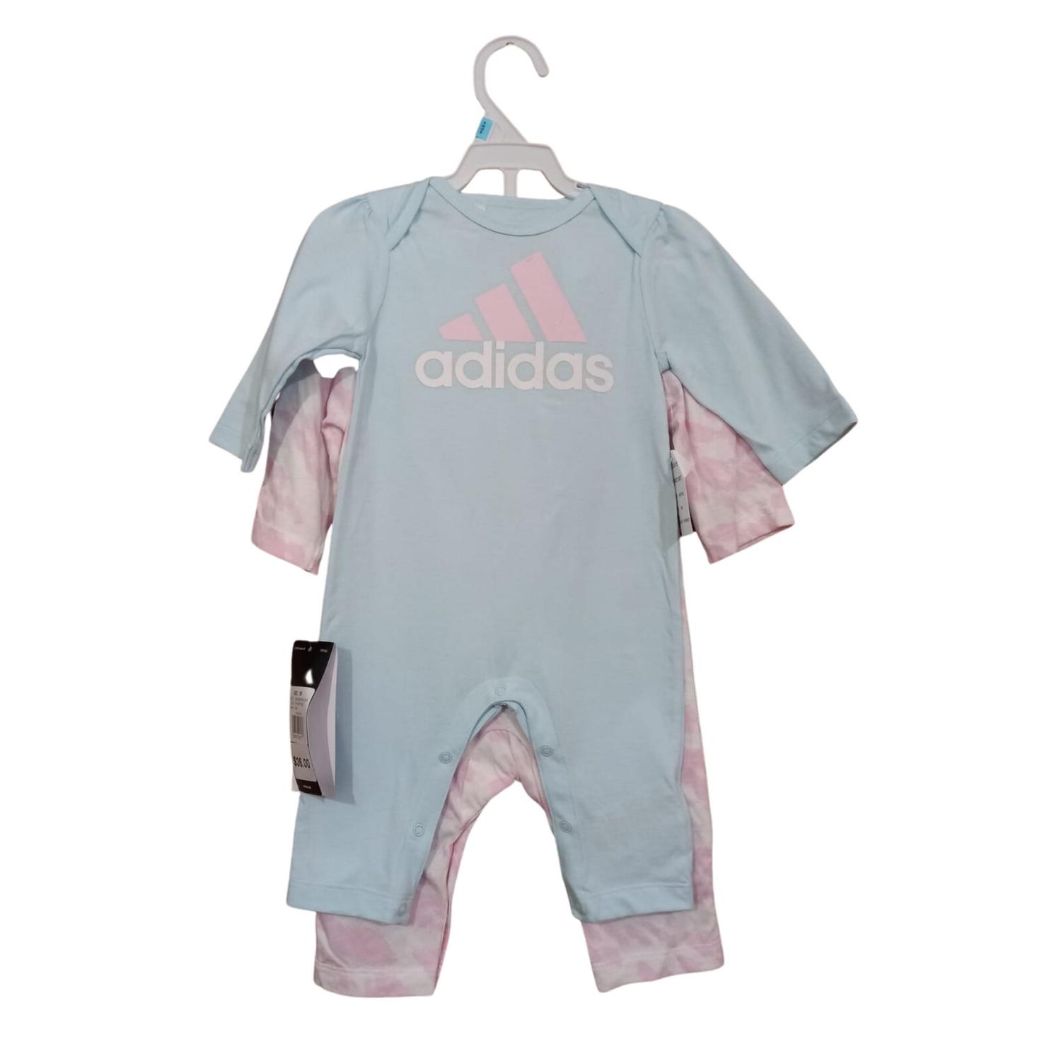 PACKX2 BEBECRECE BODYSUIT ADIDAS MANGA LARGA - ROSA Y CELESTE 6 MESES - 2
