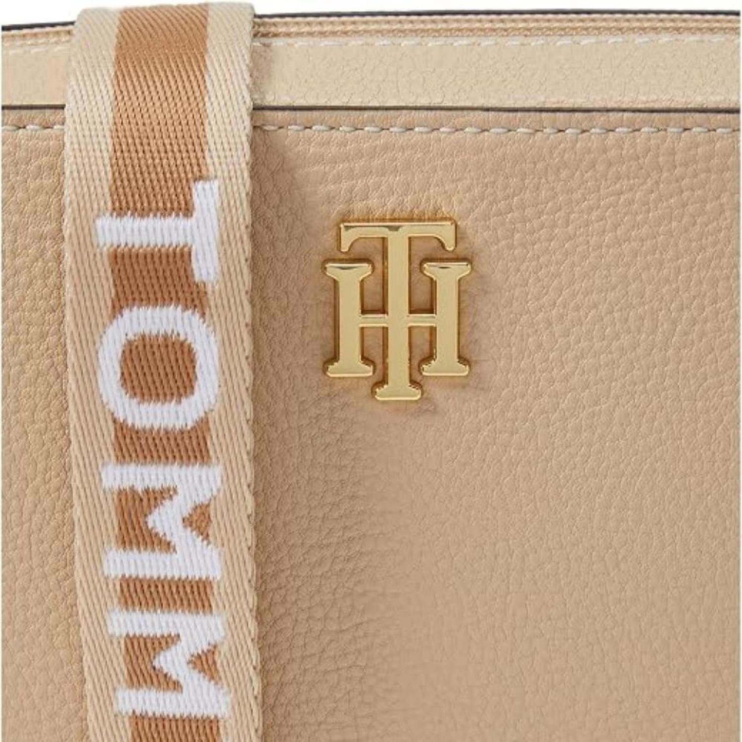 CARTERA CROSSBODY TOMMY HILFIGER GINA II PEBBLE PVC - BEIGE - 4