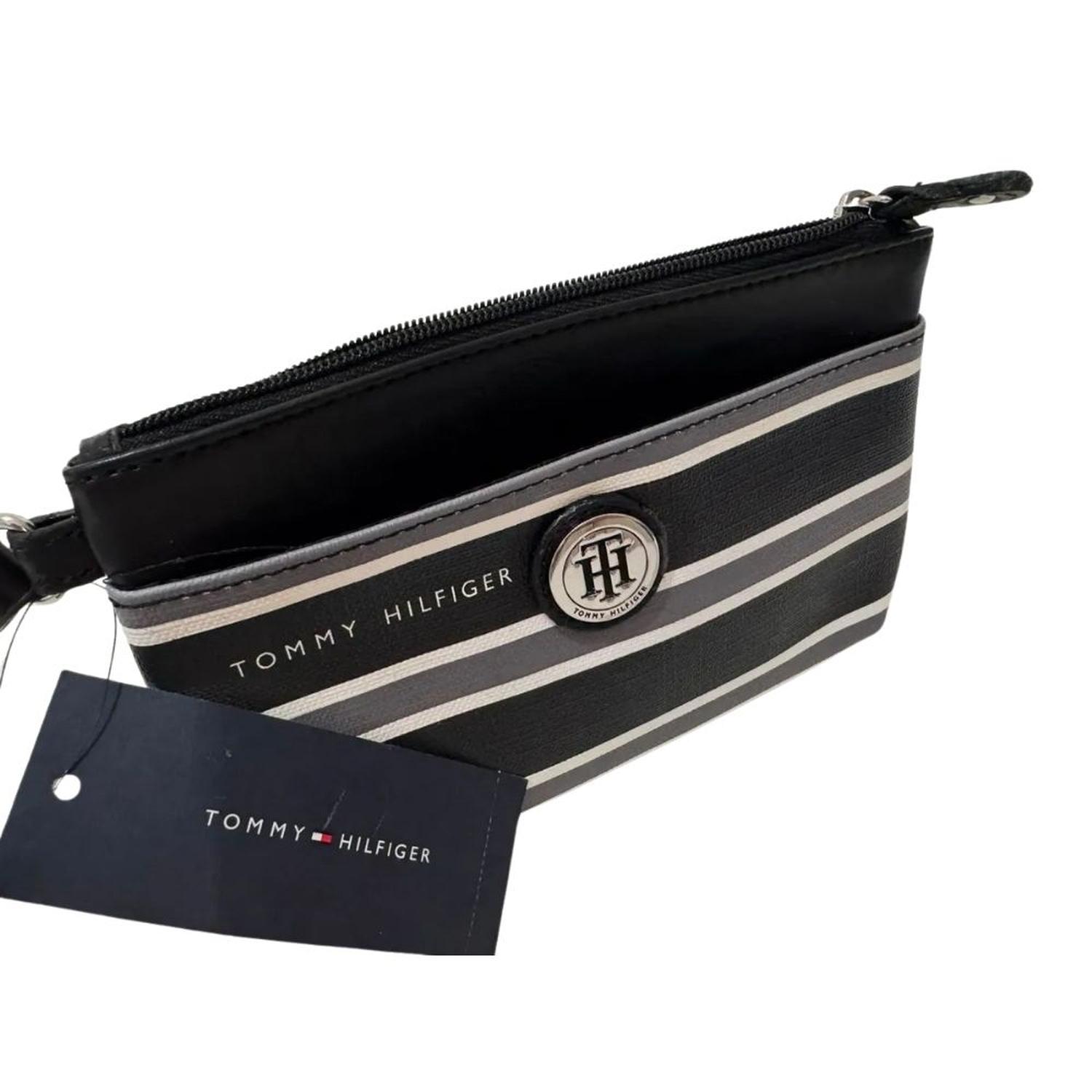 WRISLET O CARTERA DE MANO TOMMY HILFIGER STRIPES - NEGRO - 3
