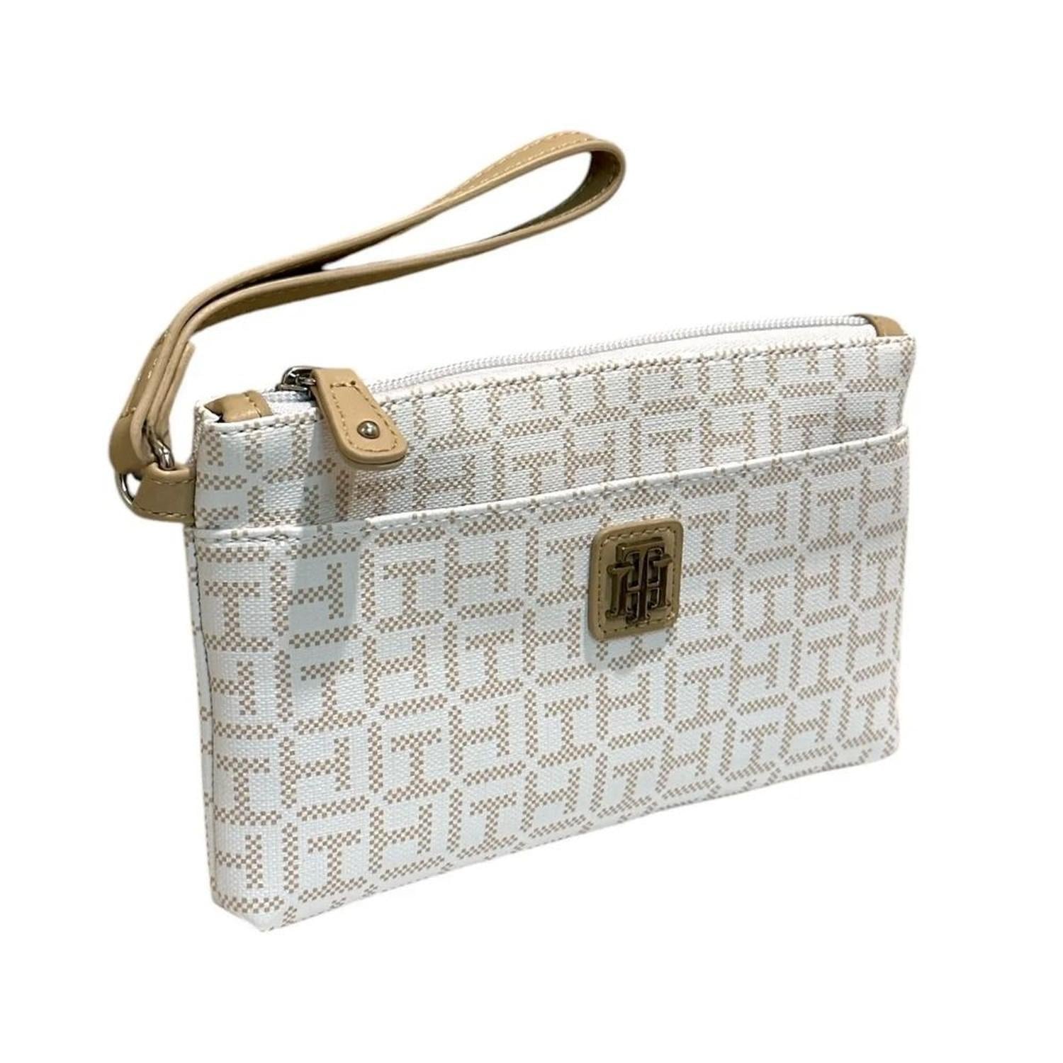 WRISLET O CARTERA DE MANO TOMMY HILFIGER MONOGRAM - BEIGE - 1