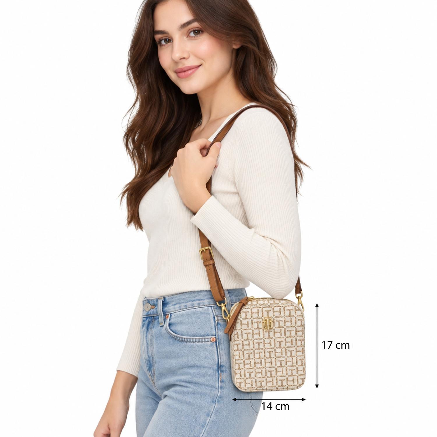 CARTERA CROSSBODY TOMMY HILFIGER SQUARE BOX - BEIGE - 3