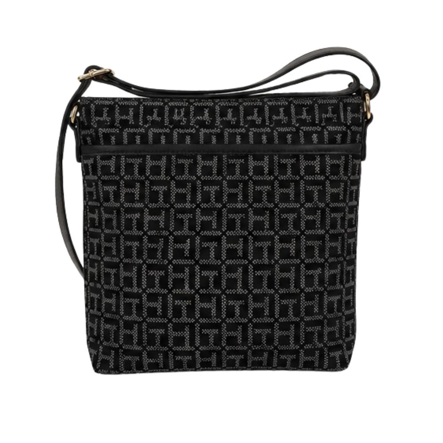 CARTERA CROSSBODY MESSENGER TOMMY HILFIGER CANVAS MONOGRAM – NEGRO - 2