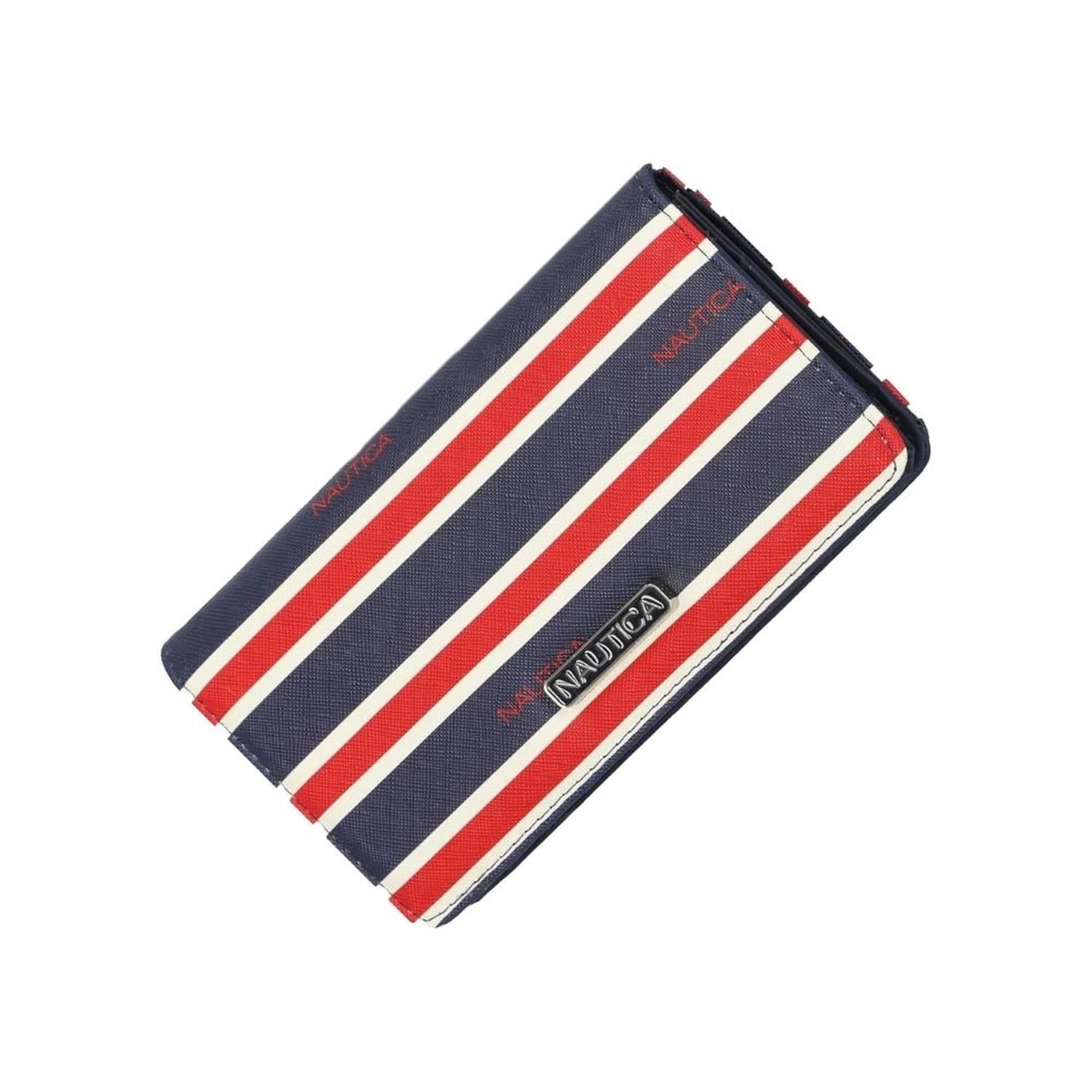 BILLETERA MUJER NAUTICA SLIM SEASIDE STRIPES - ROJO - 1