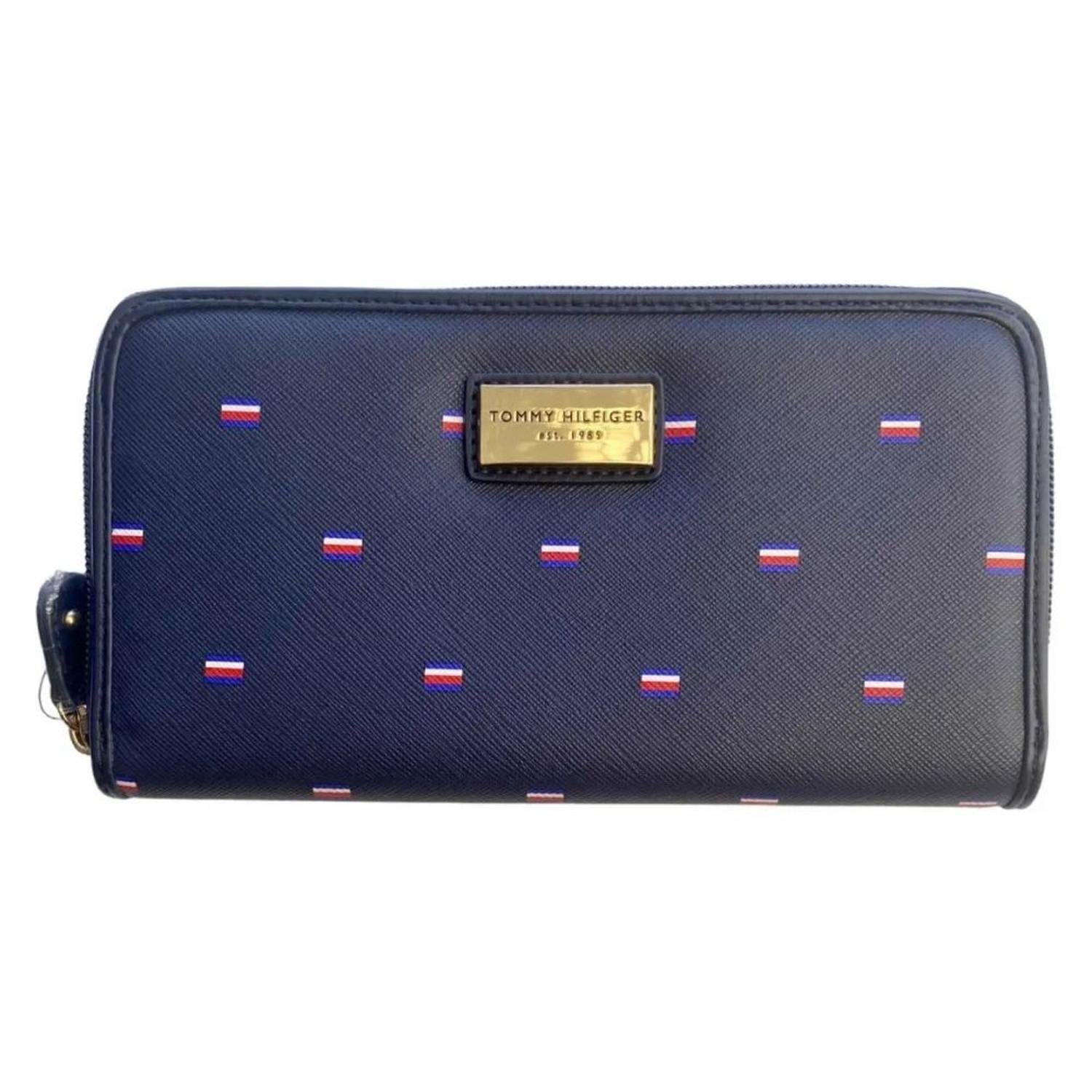BILLETERA TOMMY HILFIGER ZIP AROUND FLAG - AZUL - 1
