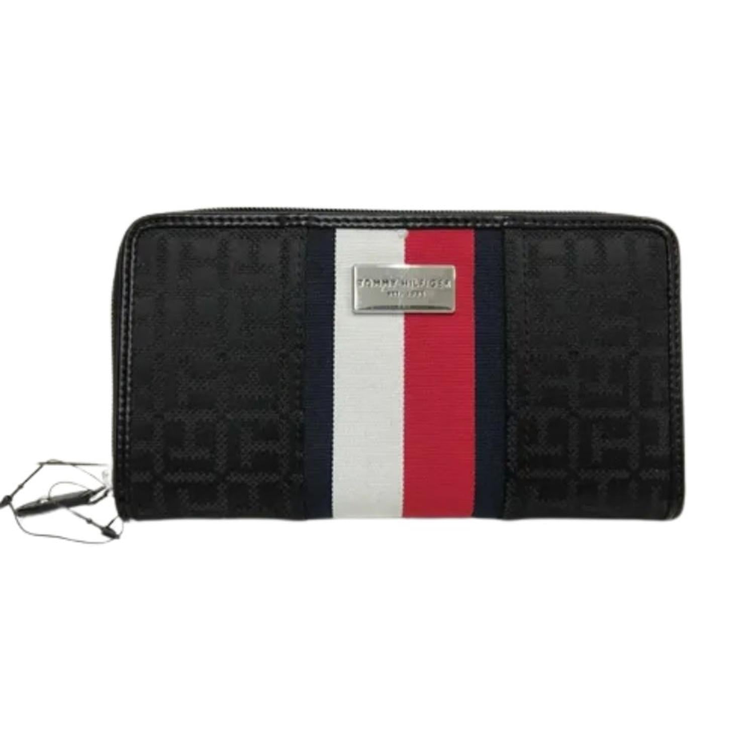 BILLETERA TOMMY HILFIGER ZIP AROUND FLAG - NEGRO - 1