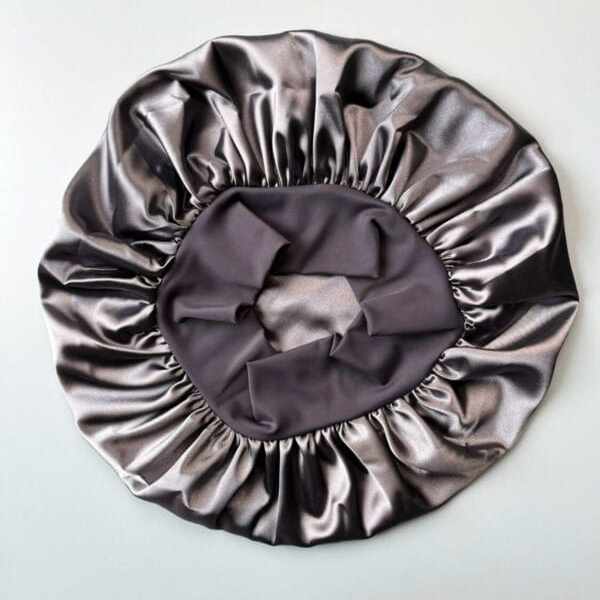 GORRO DE SATÍN ANTIFRIZZ - PARA DORMIR Y CUIDAR DEFINICIÓN GRIS CARBÓN - 1