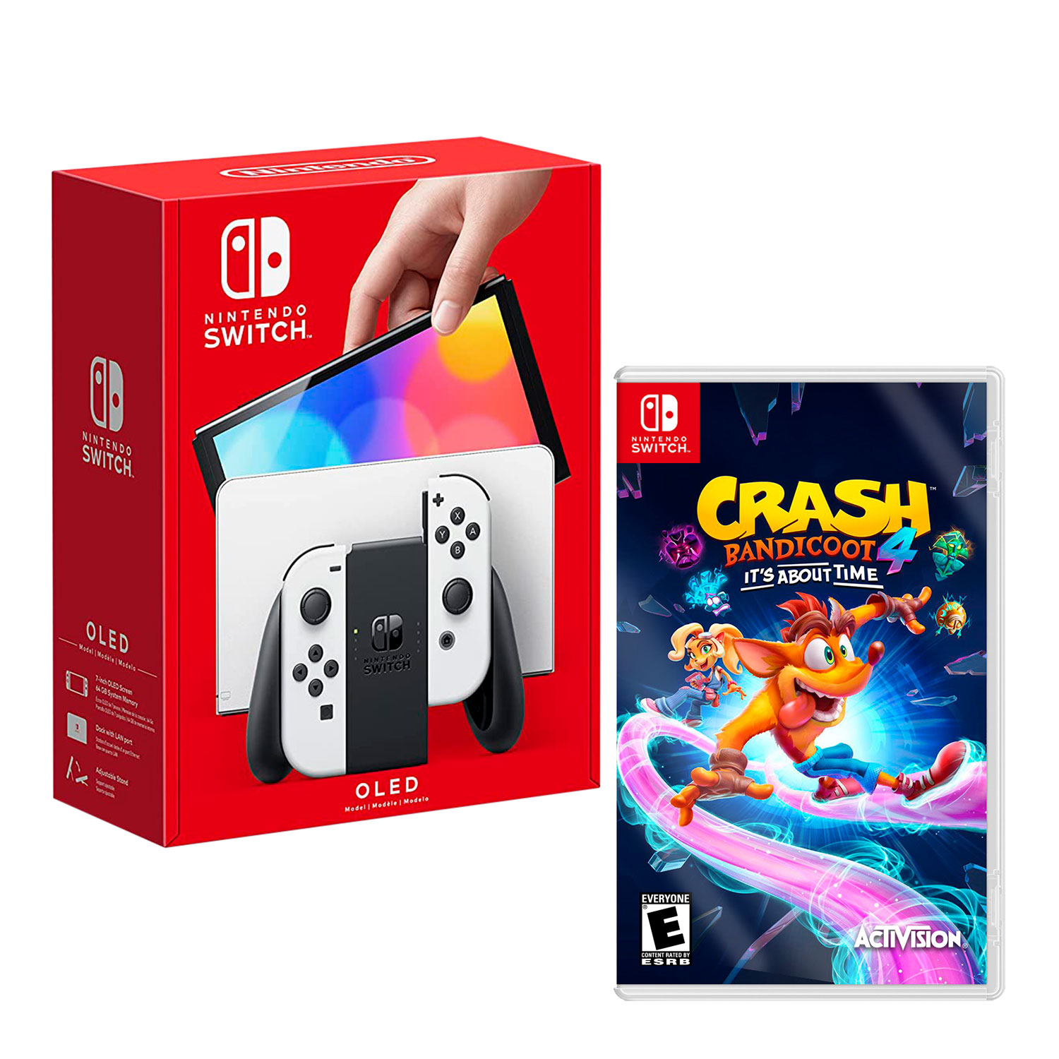 CONSOLA NINTENDO SWITCH MODELO OLED BLANCO + CRASH BANDICOOT 4 - 1