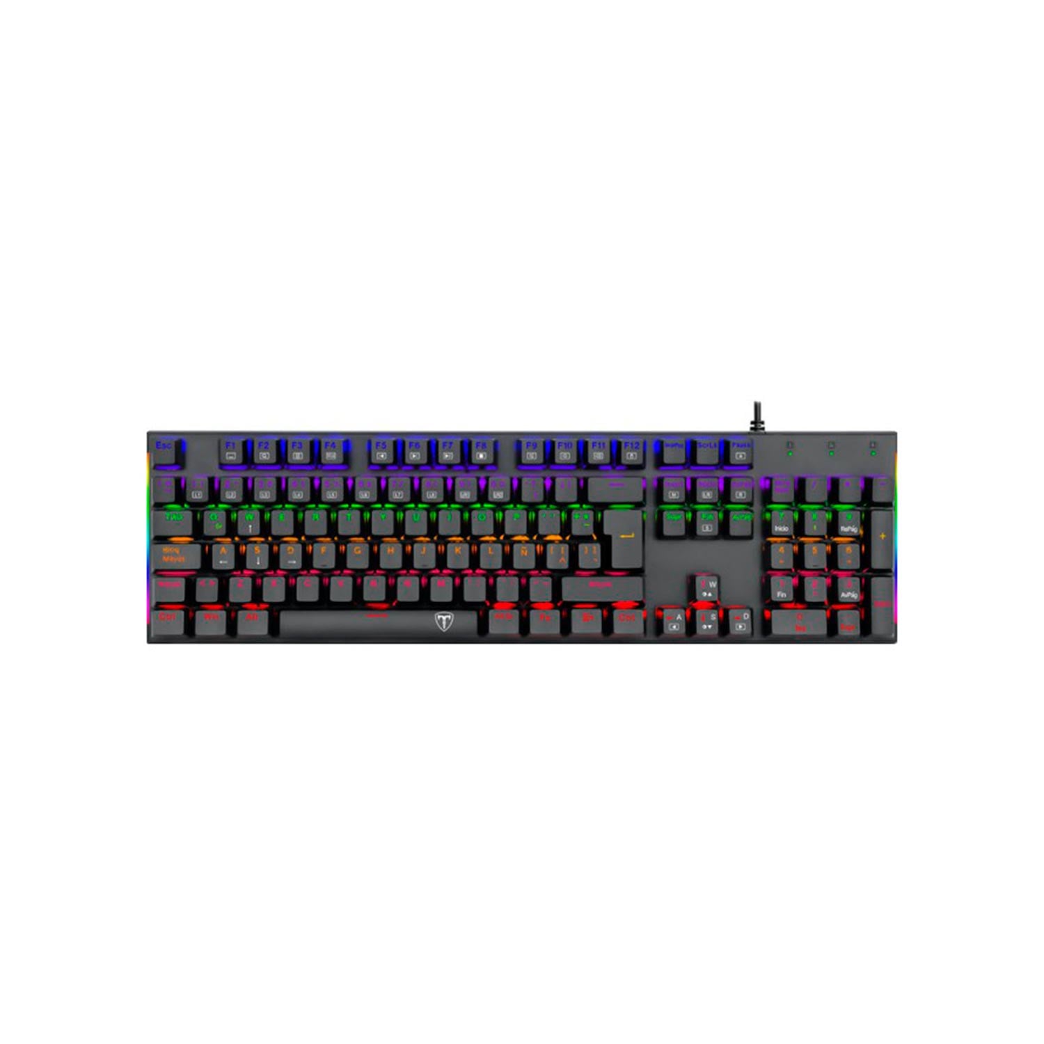TECLADO GAMER T-DAGGER NAXOS RAINBOW SPANISH T-TGK310-BL SP BLUE SWITCH - 1