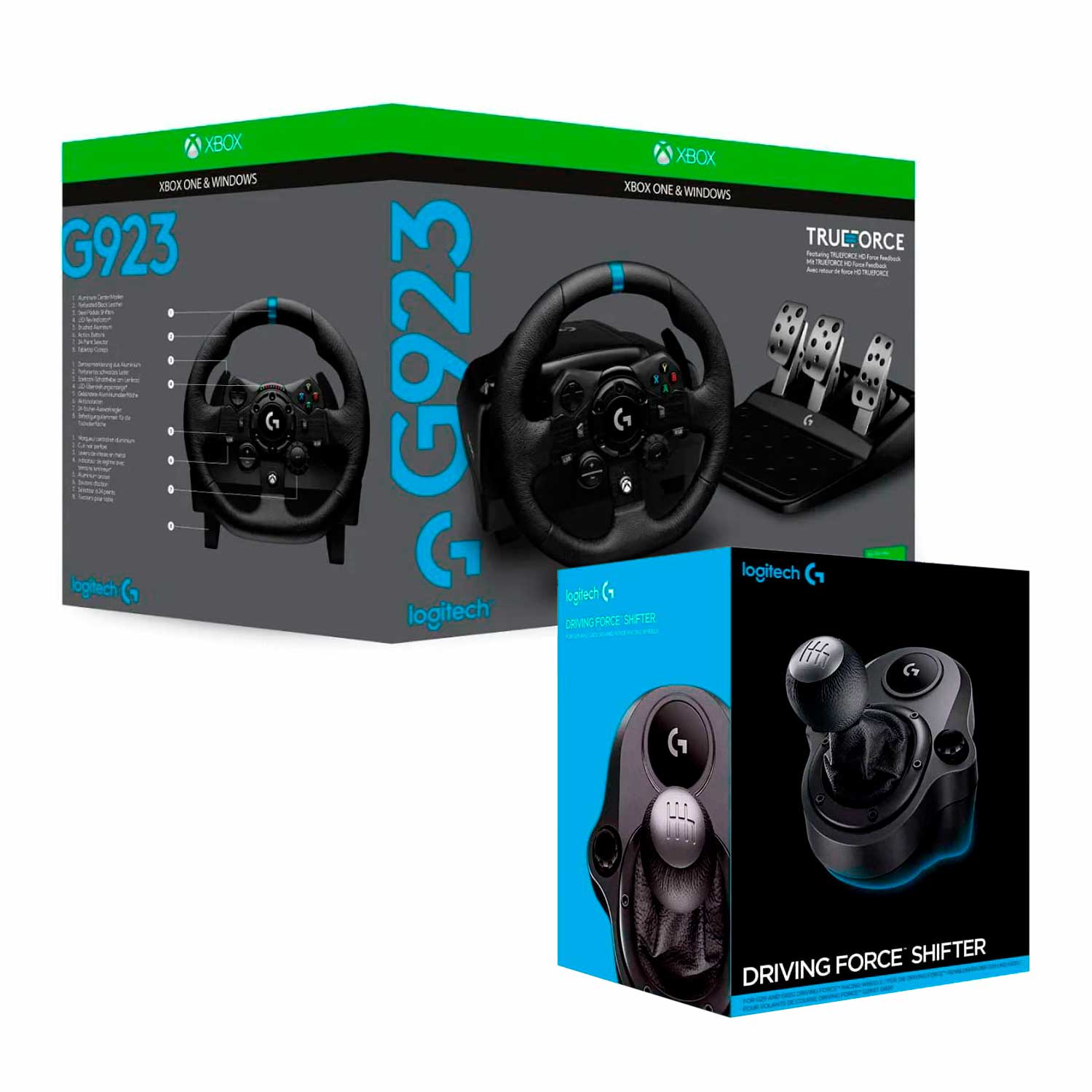 TIMON LOGITECH G923 DRIVING FORCE + PALANCA DE CAMBIOS - 1