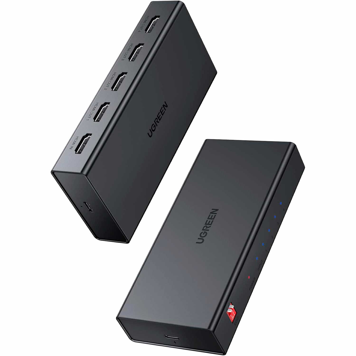 SPLITTER DE VIDEO HDMI UGREEN DE 4 PUERTOS 4K 60HZ-BLACK CM570 (90514) - 2