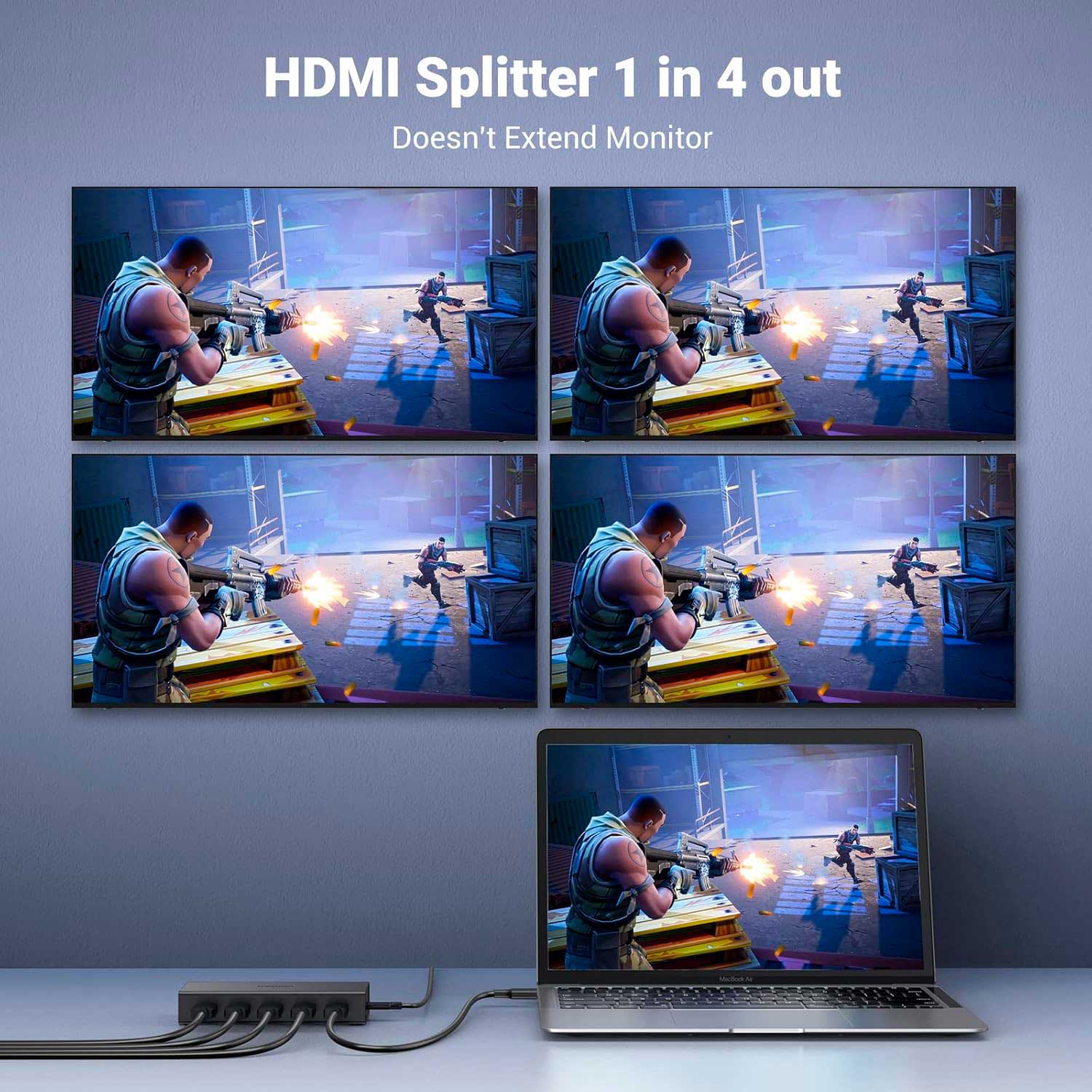 SPLITTER DE VIDEO HDMI UGREEN DE 4 PUERTOS 4K 60HZ-BLACK CM570 (90514) - 3