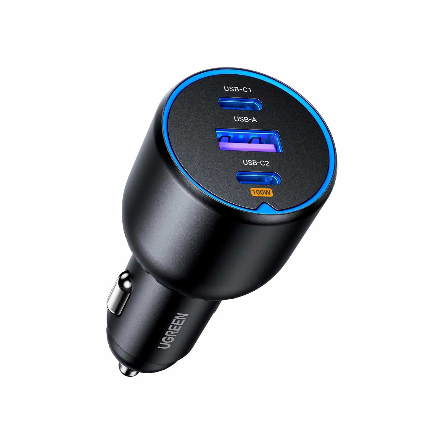 CARGADOR PARA AUTO UGREEN 130W 2 USB-C 1 USB-A EC705 35025 - 1