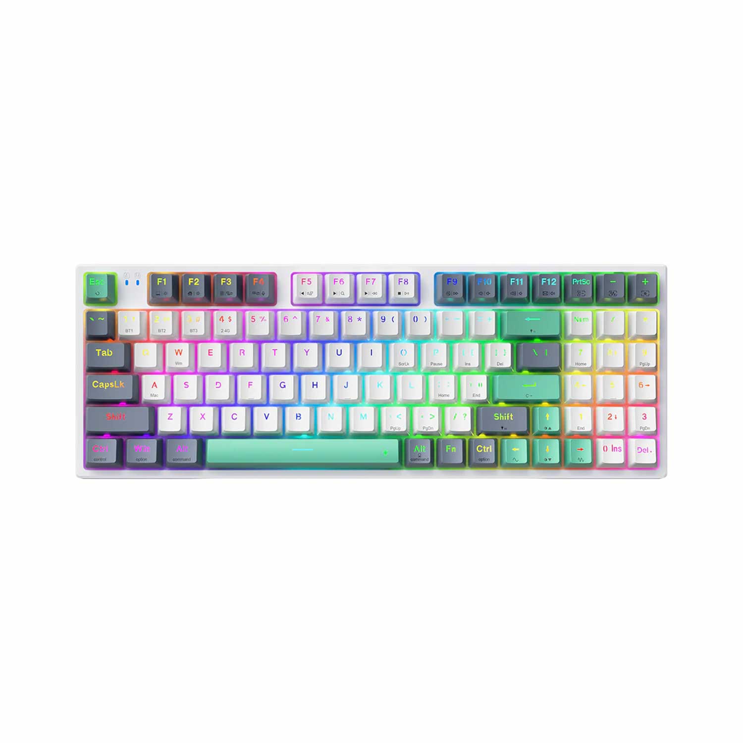 TECLADO GAMER MACHENIKE K500 PRO-B94 RGB TRI-MODO BT SP MECHANICAL GRAY - 1