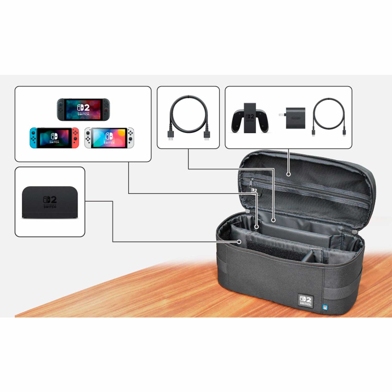 ESTUCHE COMPACTO HORI CARRY ALL PARA NINTENDO SWITCH 2 NEGRO - 4