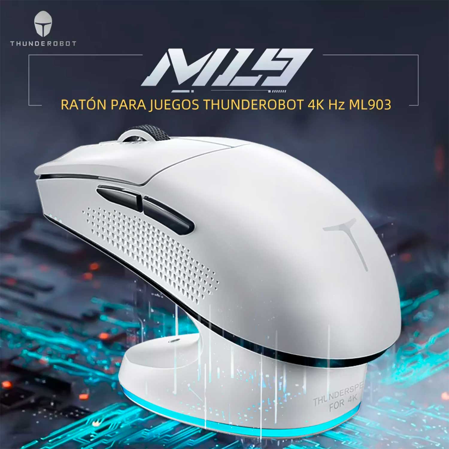 MOUSE GAMER THUNDEROBOT ML903 MINI INALAMBRICO BT/NEARLINK 30K DPI BLANCO - 2