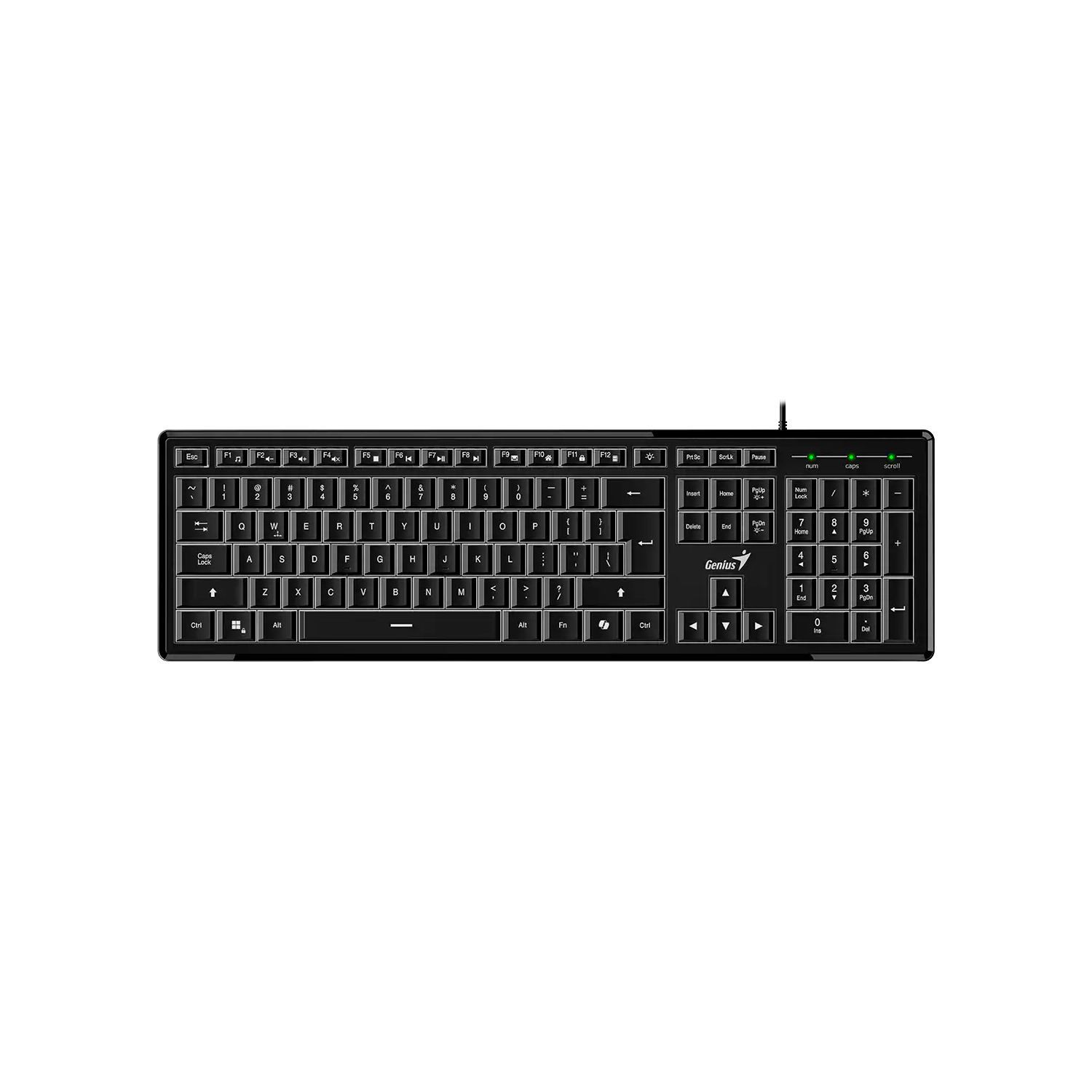 TECLADO GENIUS SLIMSTAR 820 RETROILUMINADO CON CABLE AI COPILOT SP NEGRO - 1