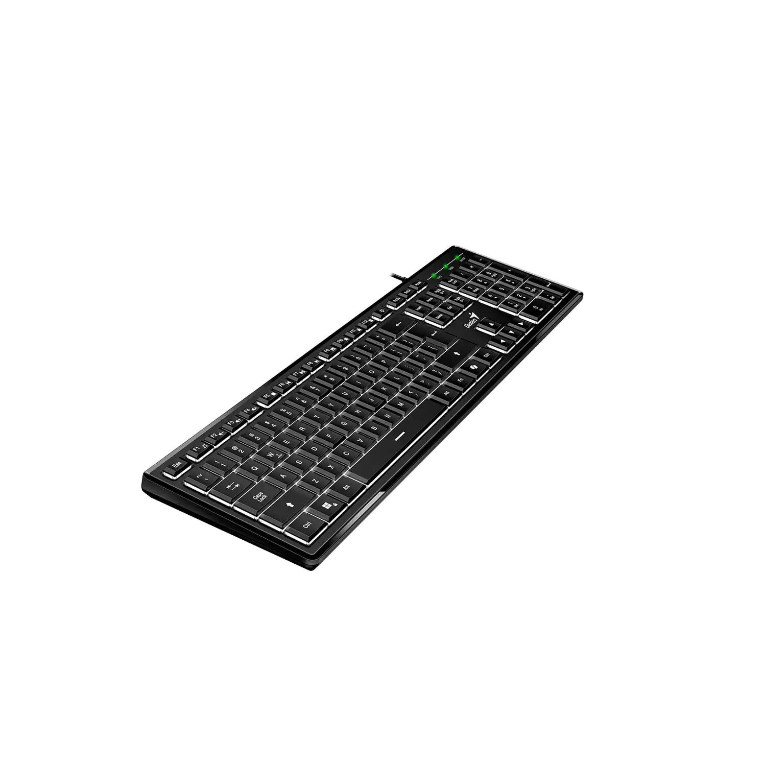 TECLADO GENIUS SLIMSTAR 820 RETROILUMINADO CON CABLE AI COPILOT SP NEGRO - 3