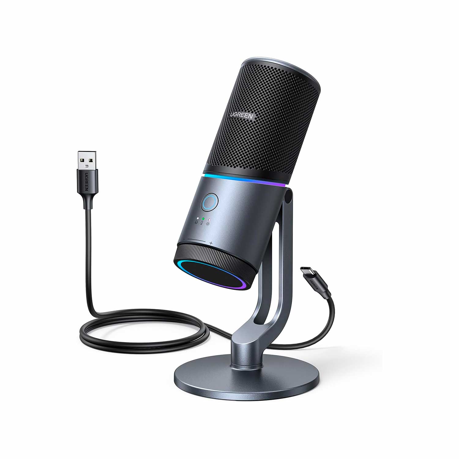 UGREEN MICROFONO USB RGB BOTON DE SILENCIO 24BIT/96KHZ CM769 - 35629 - 1