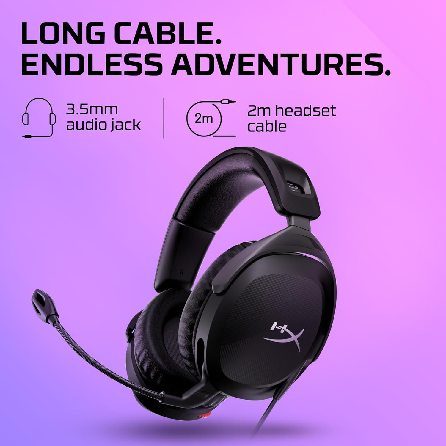 AUDIFONOS CON CABLE HYPER X STINGER CORE GEN2 CS008 NEGRO - 3