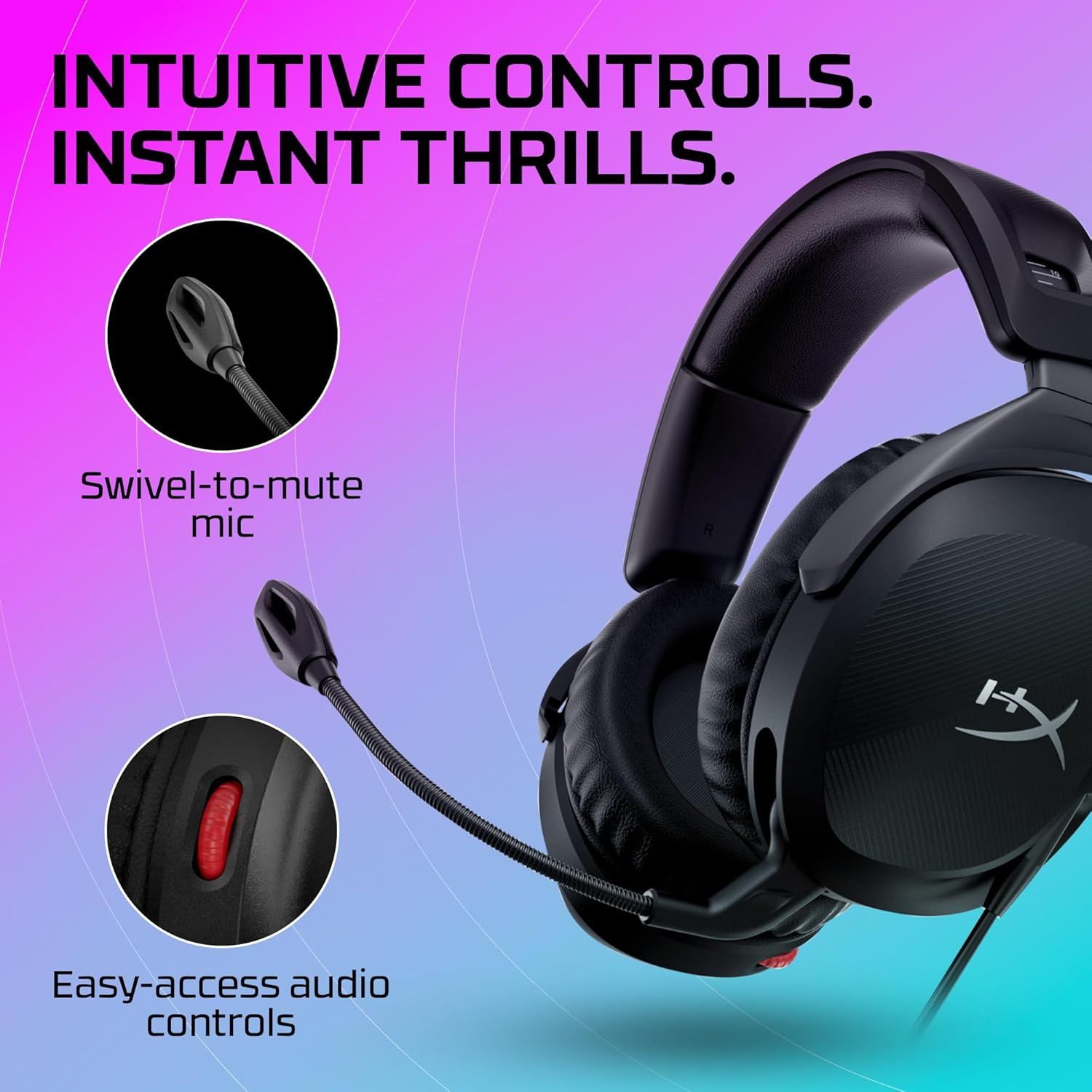 AUDIFONOS CON CABLE HYPER X STINGER CORE GEN2 CS008 NEGRO - 5