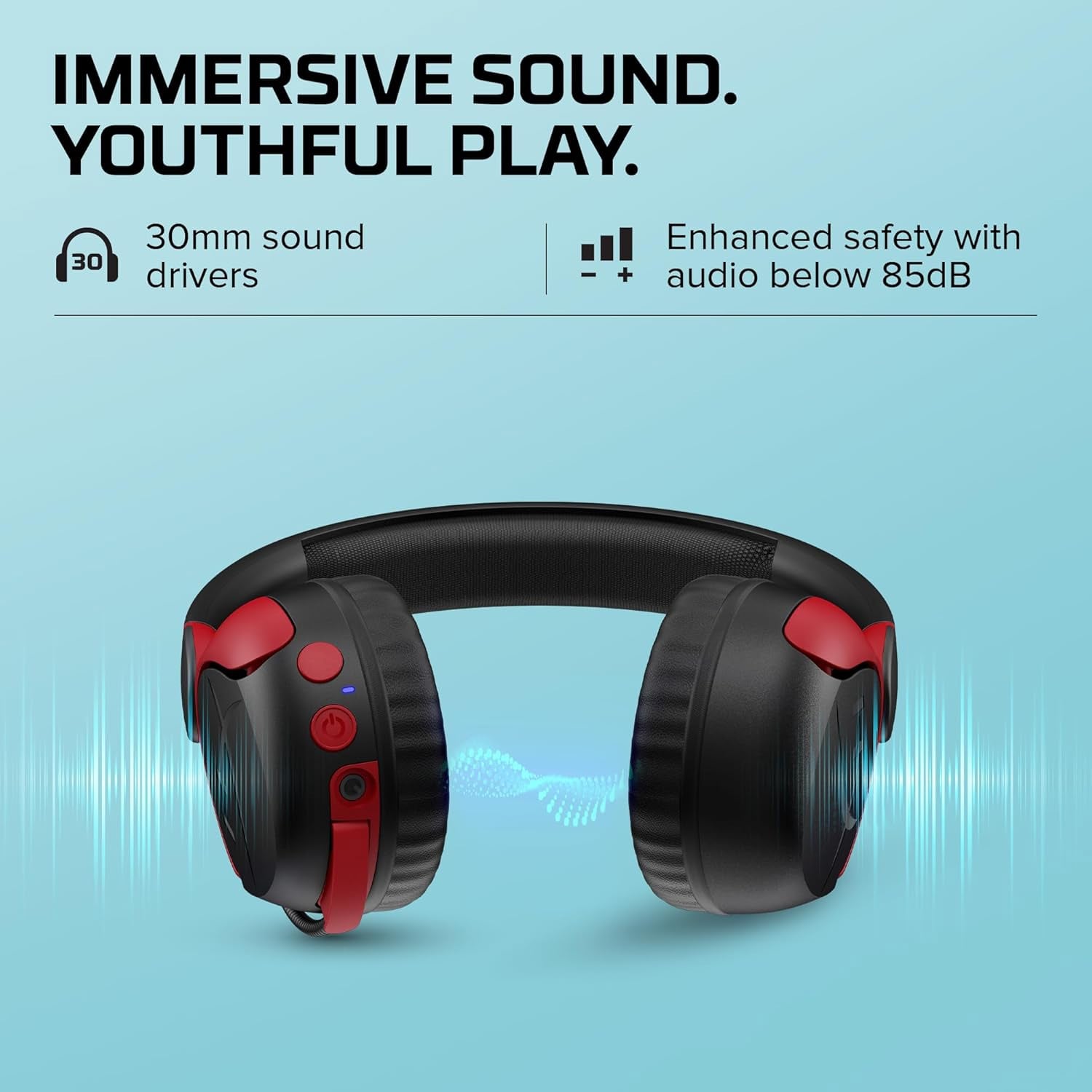 AUDIFONOS INALAMBRICOS HYPER X BLUETOOTH MINI KIDS CMI002 NEGRO - 4